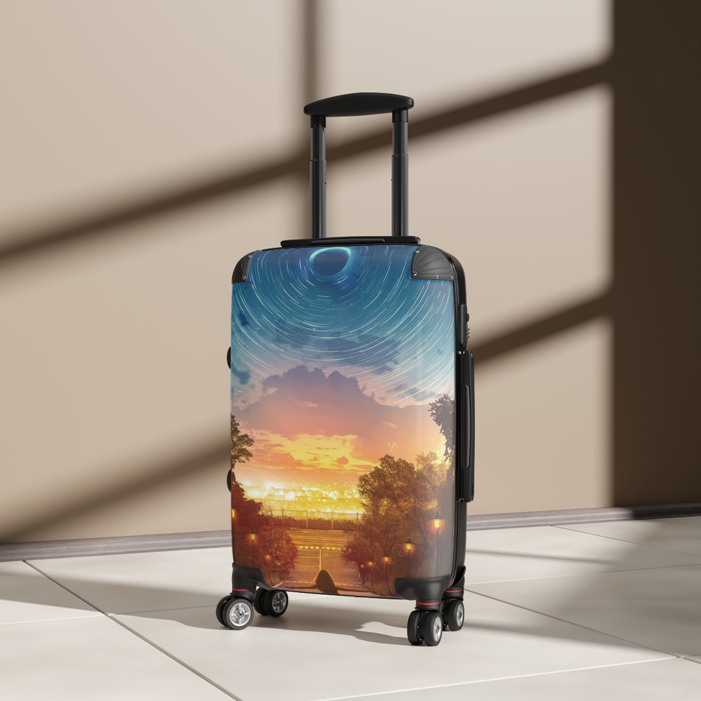 Art Moon Star Trails Carry-On Suitcase - Stylish Luggage for Travelers