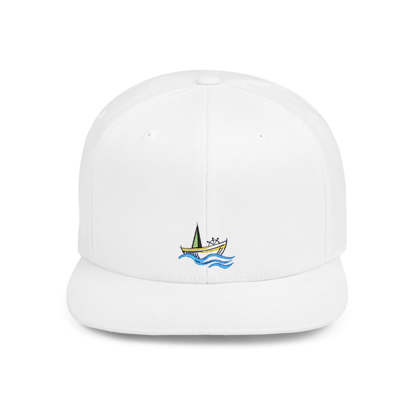 Icons Embroidered Boat Flat Bill Snapback – Lightweight, Custom Fit, Premium Quality