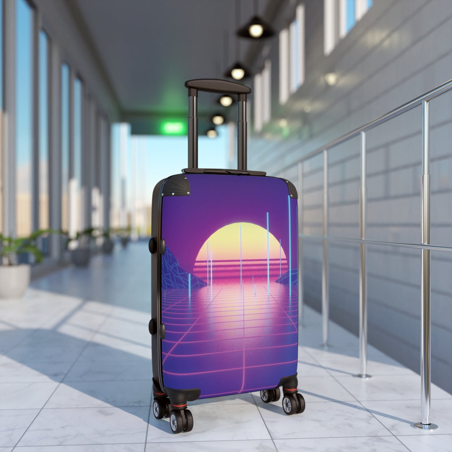 Abstract Retrowave Neon Art Carry-On Suitcase - Stylish Luggage for Travelers