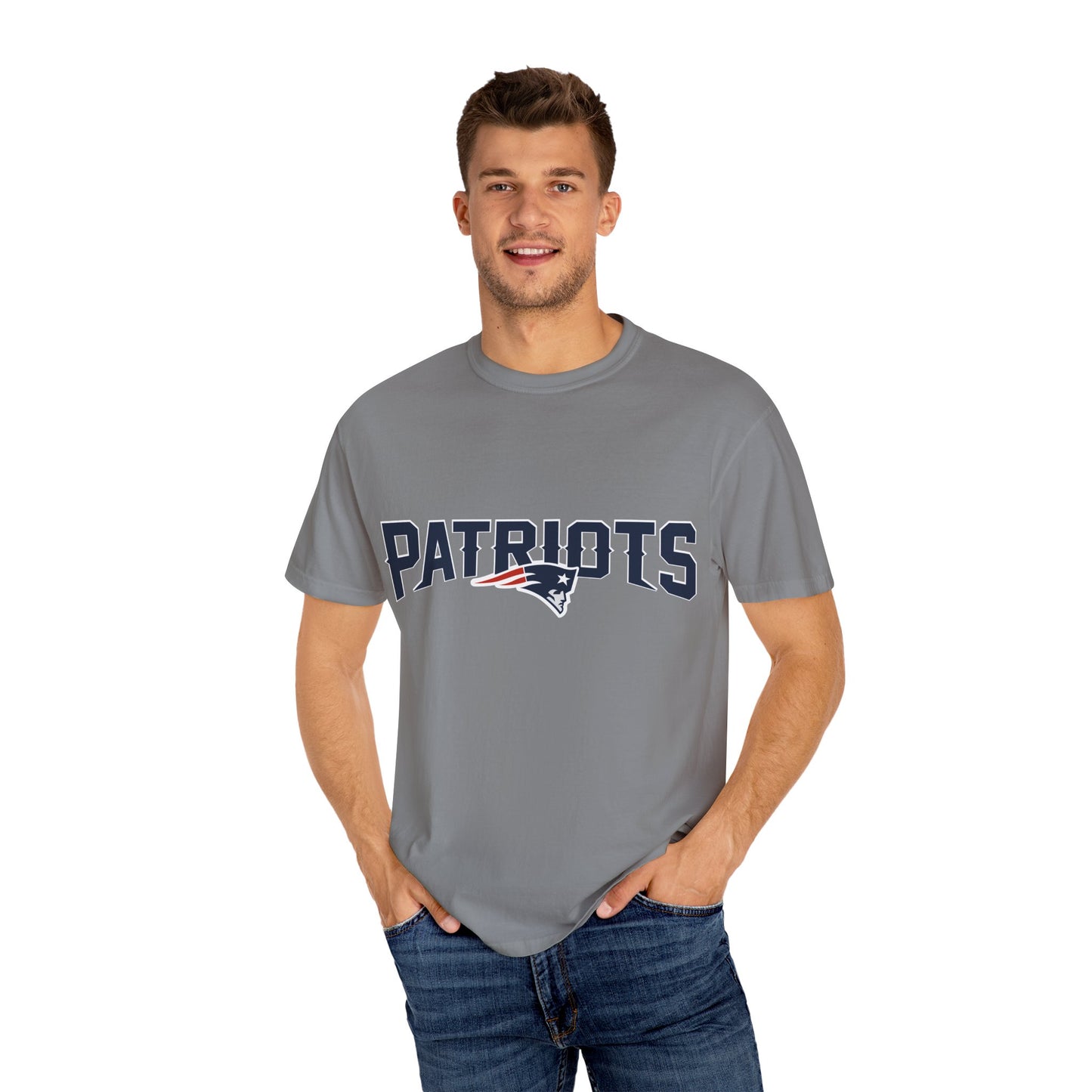 New England Patriots Football Merchandise Garment-Dyed T-Shirt – Premium Cotton Tee for Customization