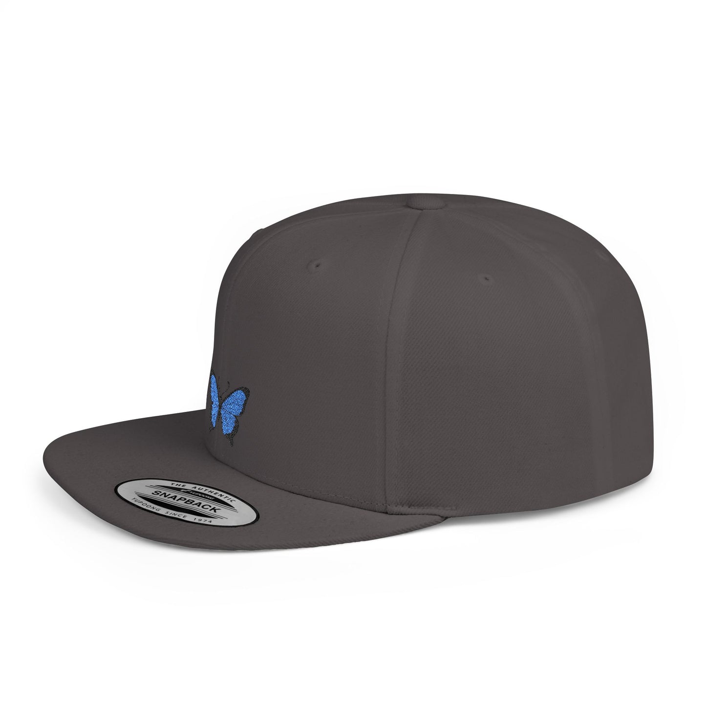Icons Embroidered Butterfly Flat Bill Snapback – Lightweight, Custom Fit, Premium Quality