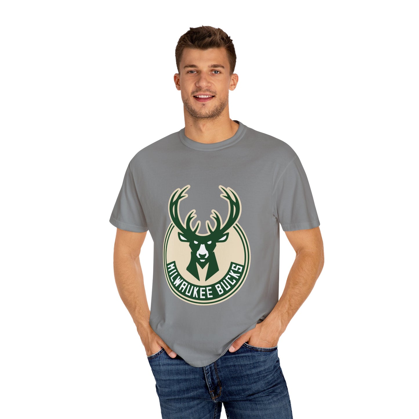 Milwaukee Bucks NBA Garment-Dyed T-Shirt – Premium Cotton Tee for Customization