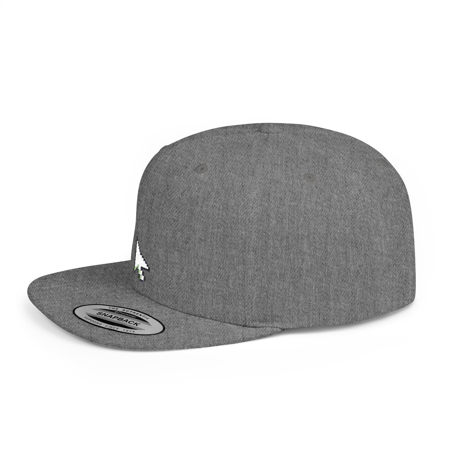 Copy of Icons Embroidered Pointer Flat Bill Snapback – Lightweight, Custom Fit, Premium Quality