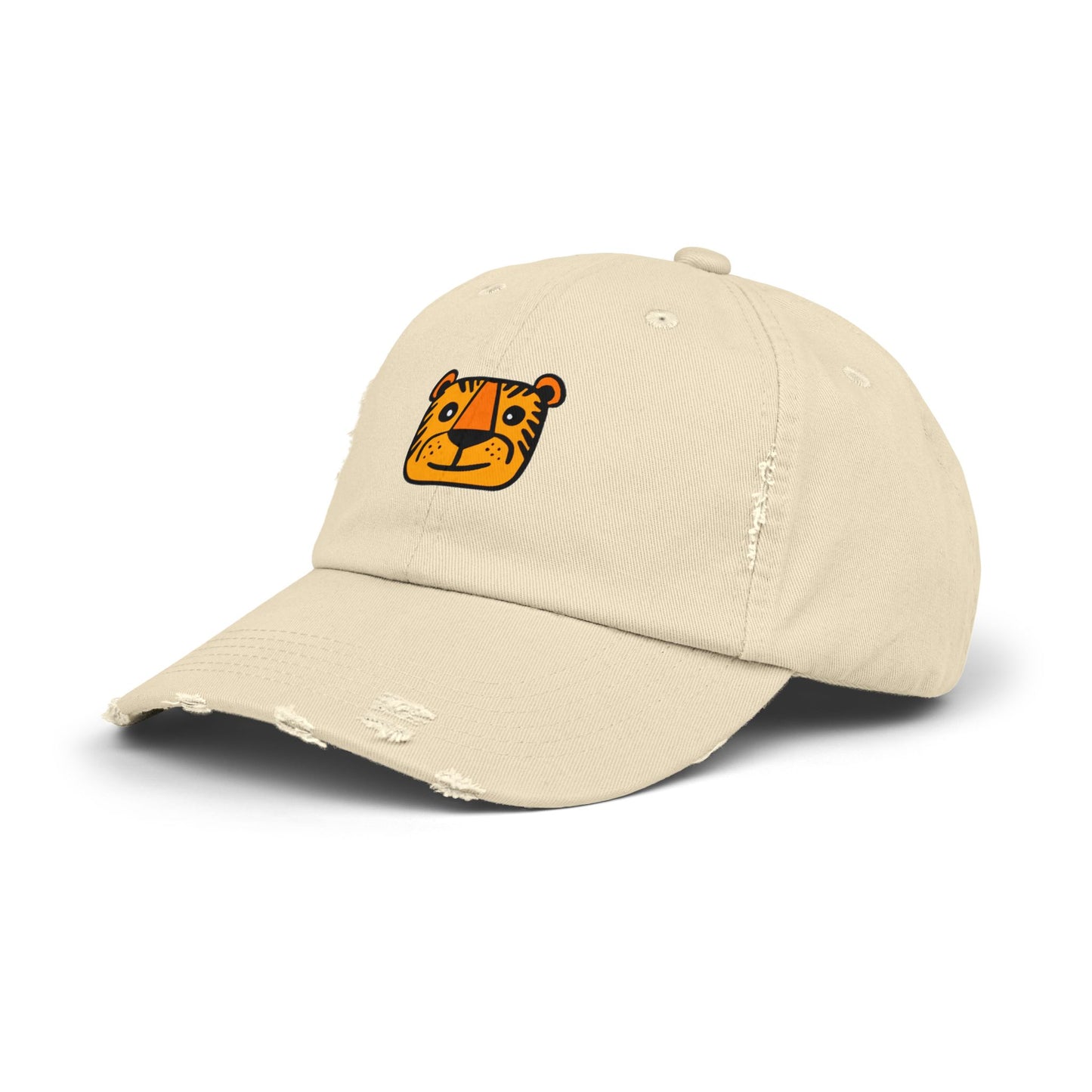 Tiger Vintage Distressed Dad Hat Unisex Adjustable Cotton Twill Baseball Cap for Casual Everyday Wear
