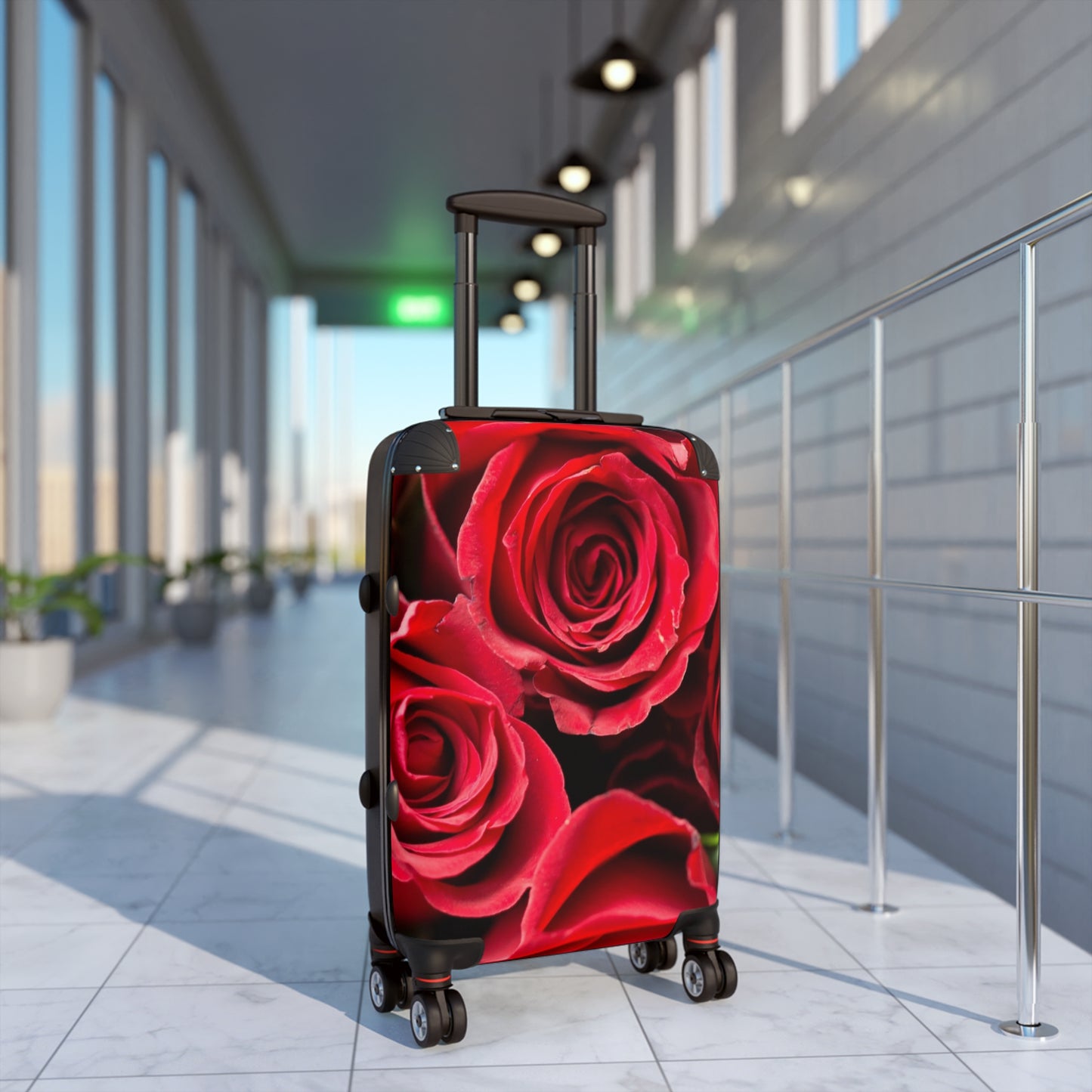 Nature Flowers Floral Red Roses  Daisy Art Carry-On Suitcase - Stylish Luggage for Travelers