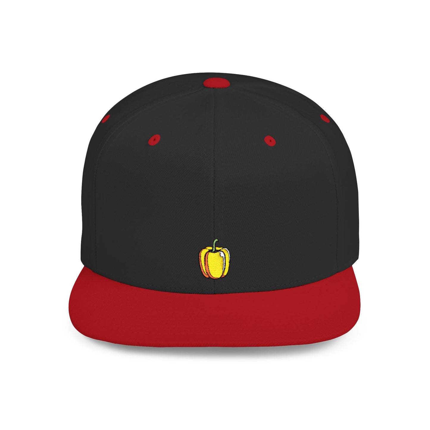 Icons Embroidered Bell Pepper Flat Bill Snapback – Lightweight, Custom Fit, Premium Quality