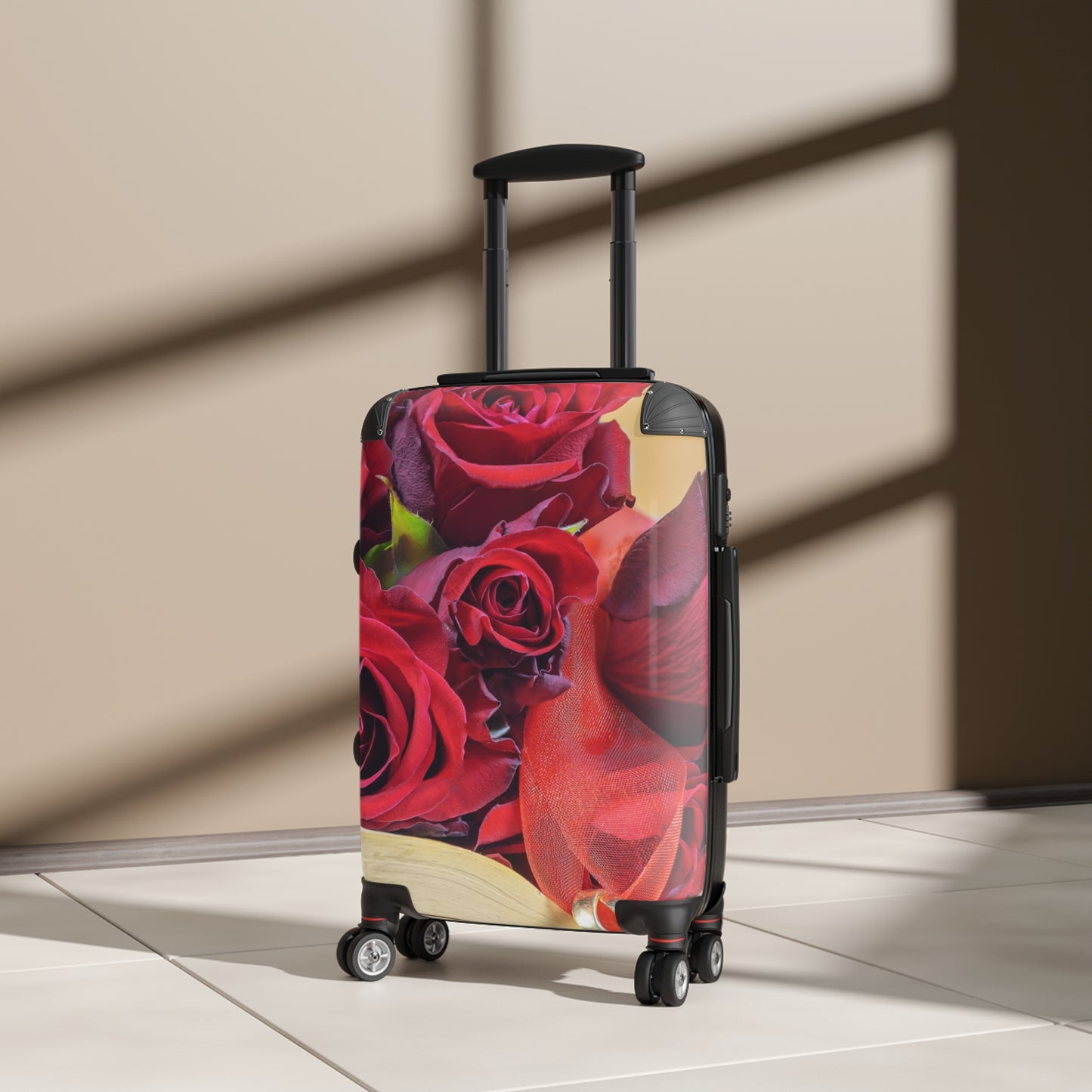 Nature Flowers Floral Red Roses Wedding Art Carry-On Suitcase - Stylish Luggage for Travelers