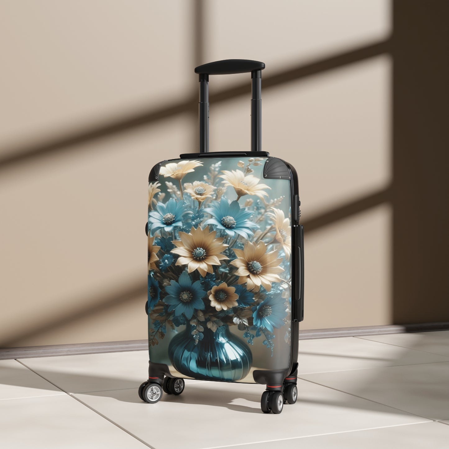 Nature Flowers Floral Vase Carry-On Suitcase - Stylish Luggage for Travelers