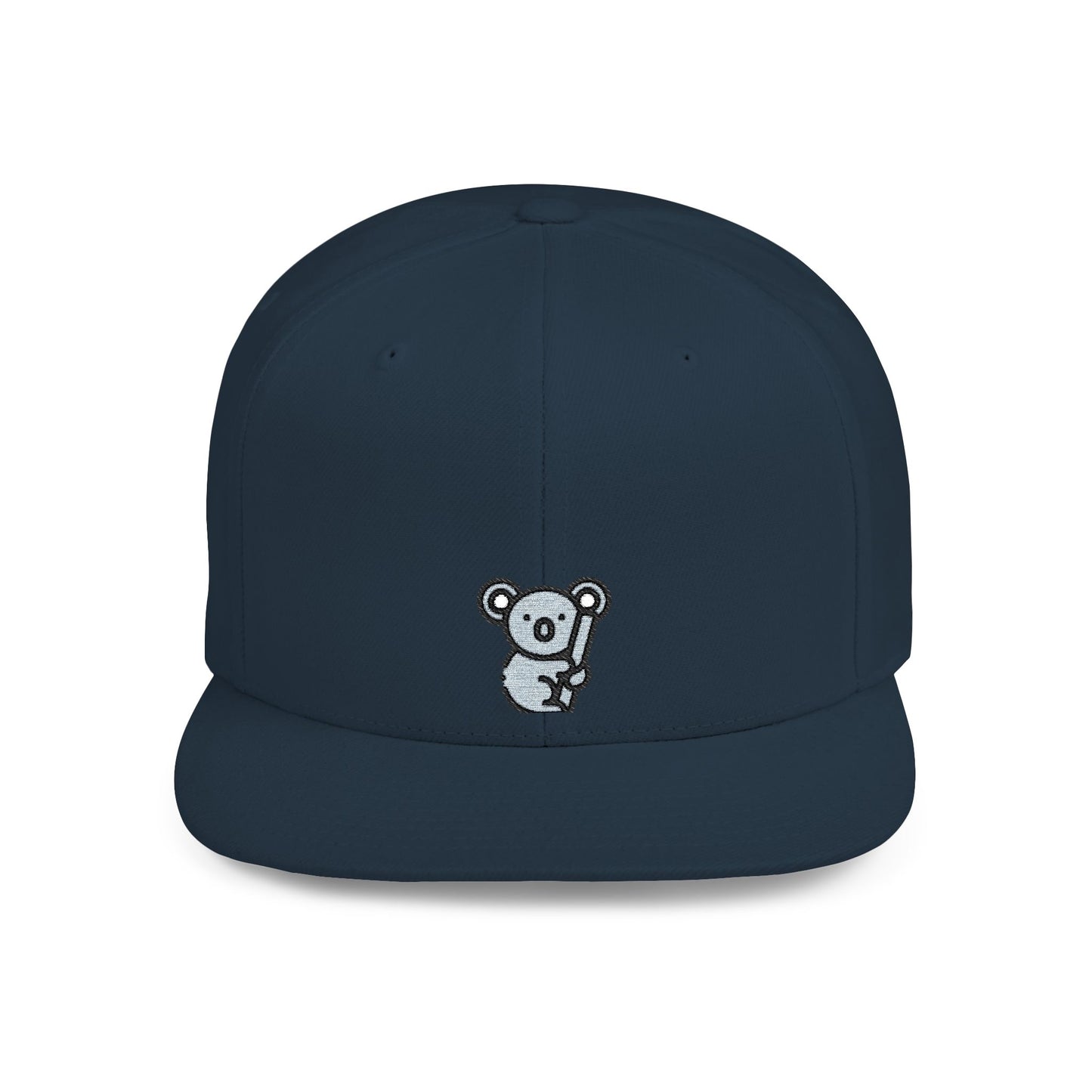 Icons Embroidered Koala Flat Bill Snapback – Lightweight, Custom Fit, Premium Quality