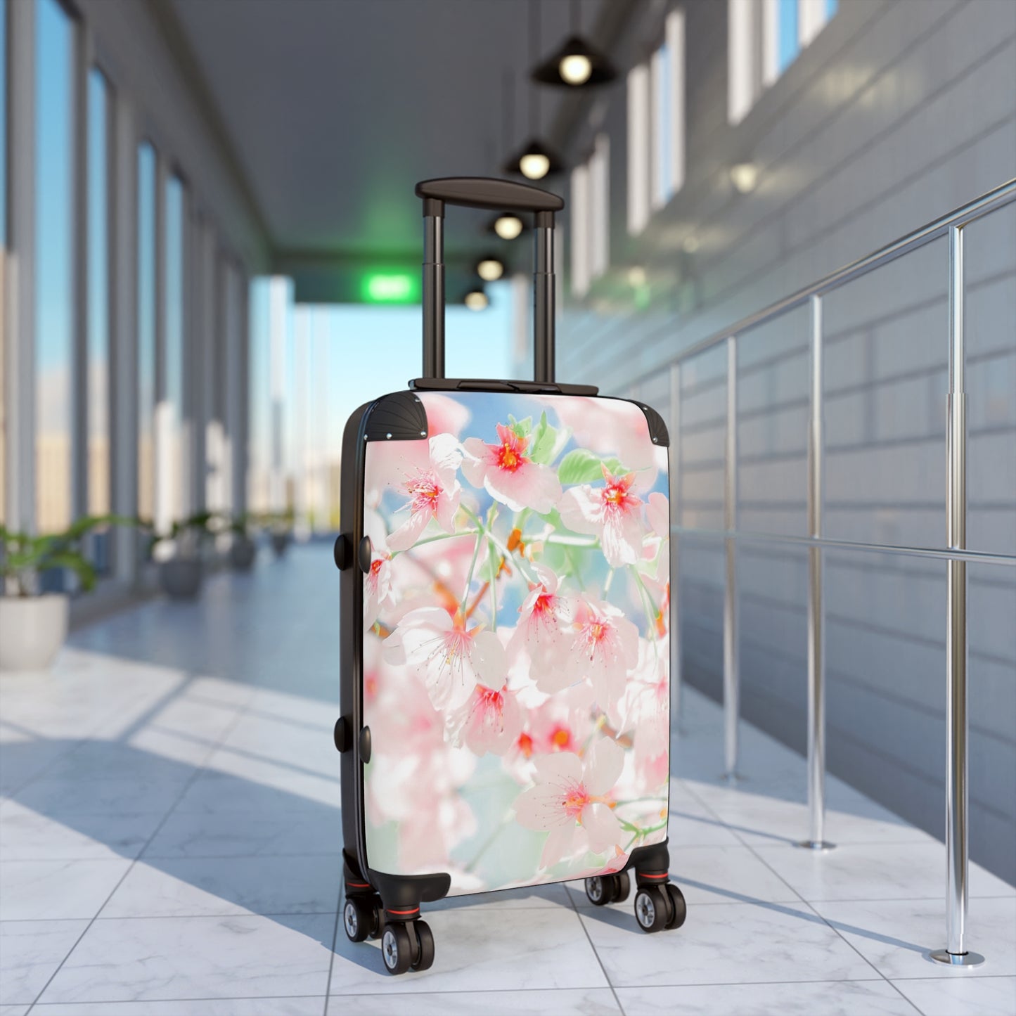 Nature Flowers Floral Red and Pink Blossom Art Carry-On Suitcase - Stylish Luggage for Travelers