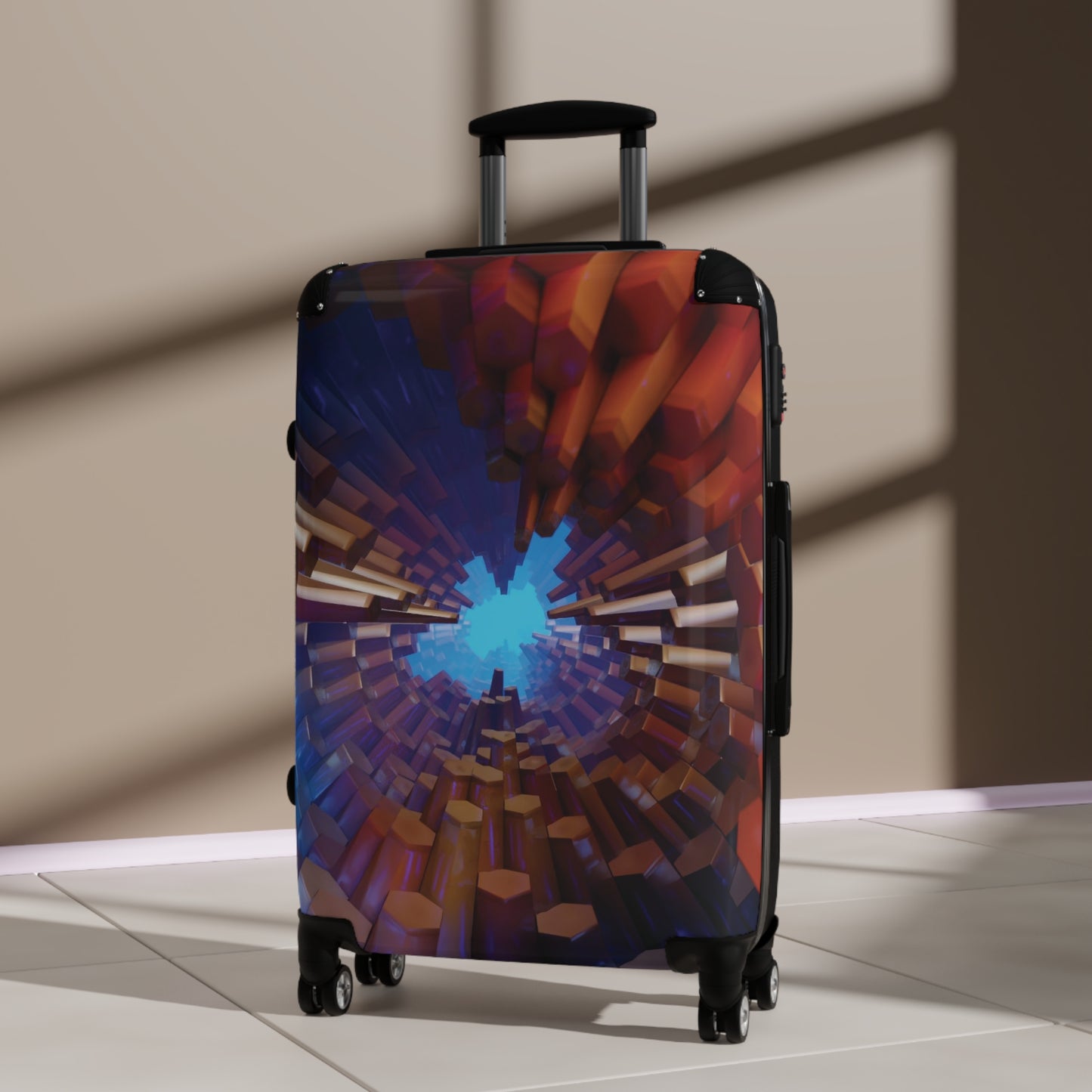 Abstract Hexangon Art Carry-On Suitcase - Stylish Luggage for Travelers