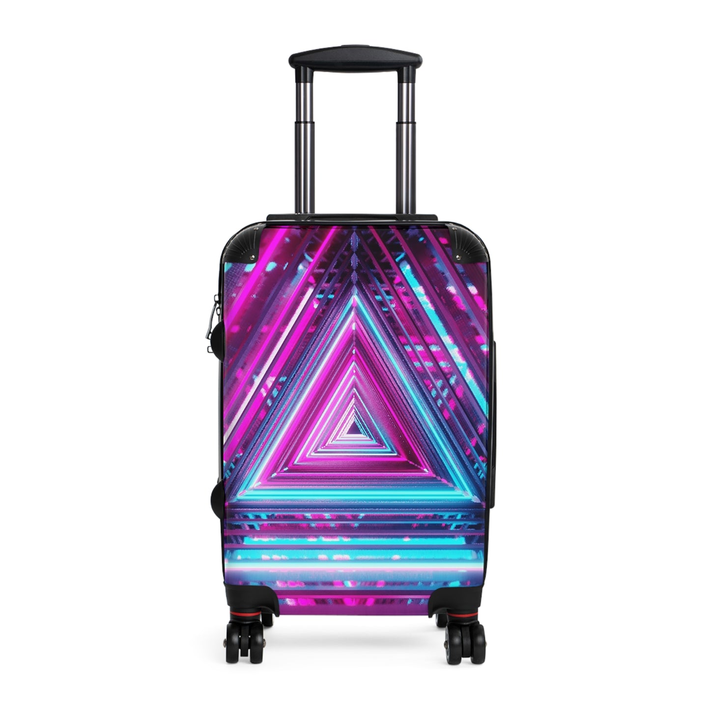 Abstract Neon Triangle Carry-On Suitcase - Stylish Luggage for Travelers