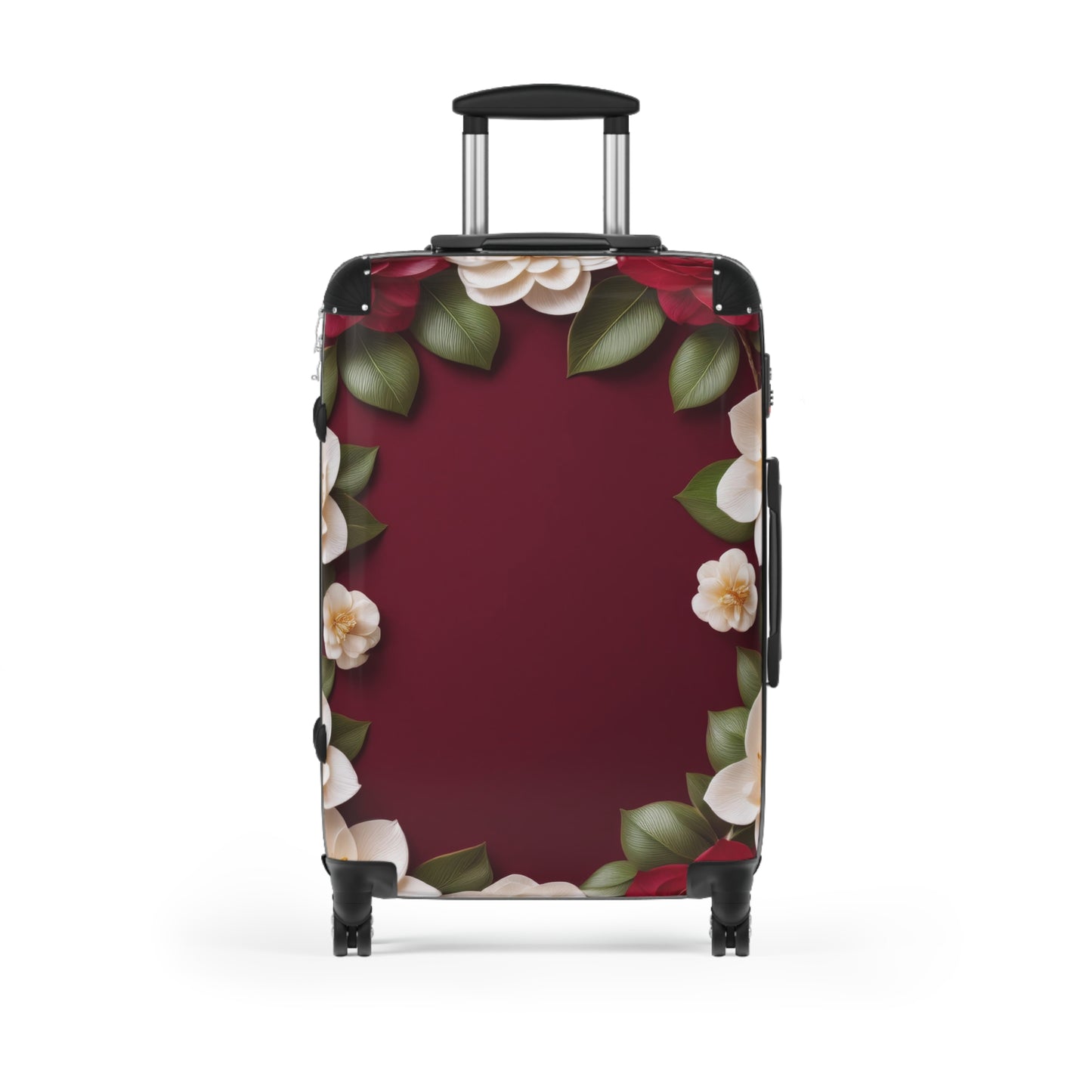 Nature Flowers Floral Red and White Art Carry-On Suitcase - Stylish Luggage for Travelers
