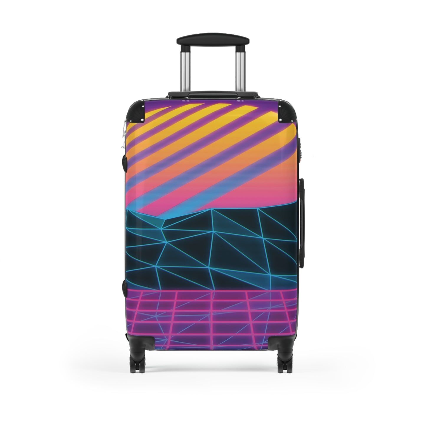 Abstract Neon Sunset Art Carry-On Suitcase - Stylish Luggage for Travelers