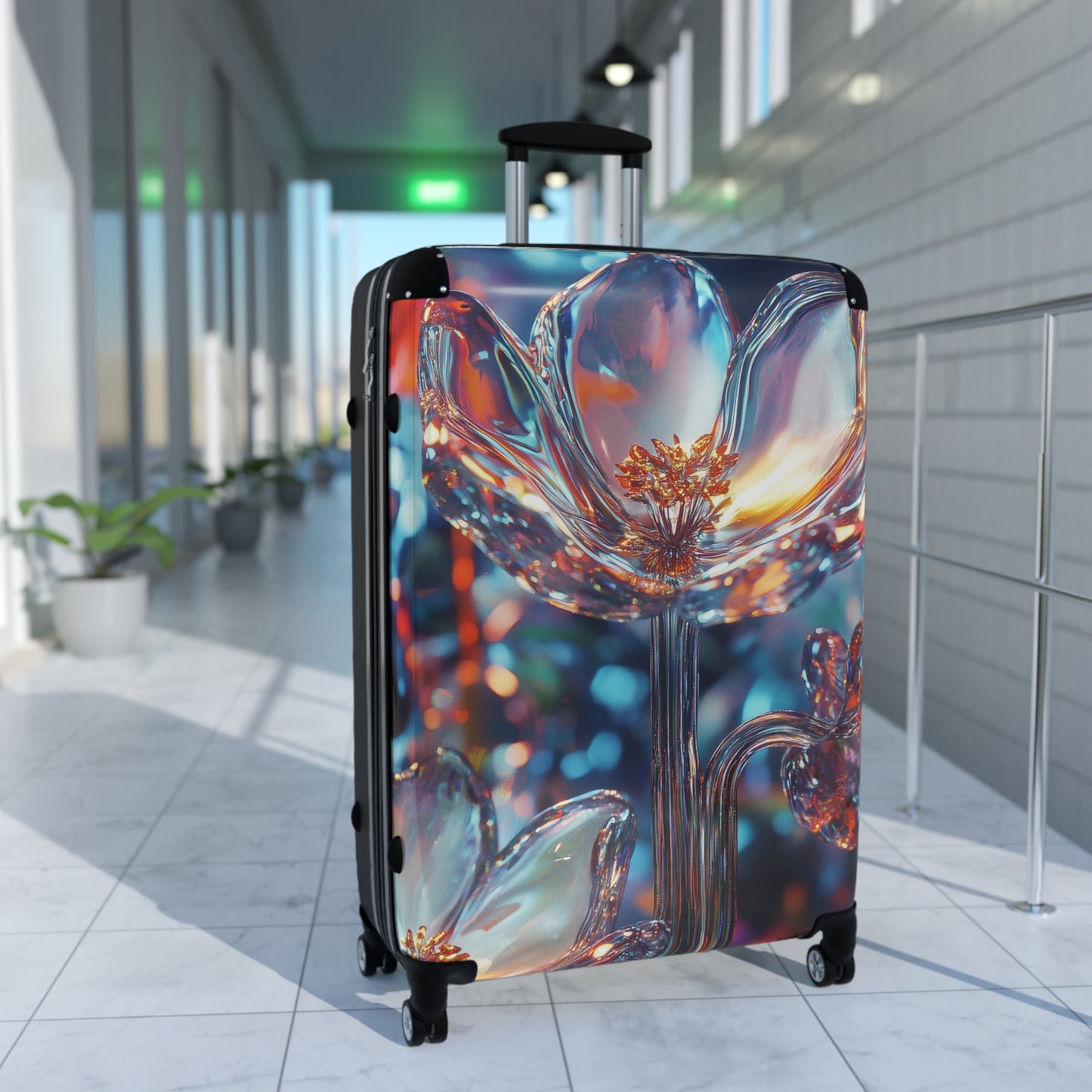 Nature Flowers Floral Petals Glass Art Carry-On Suitcase - Stylish Luggage for Travelers