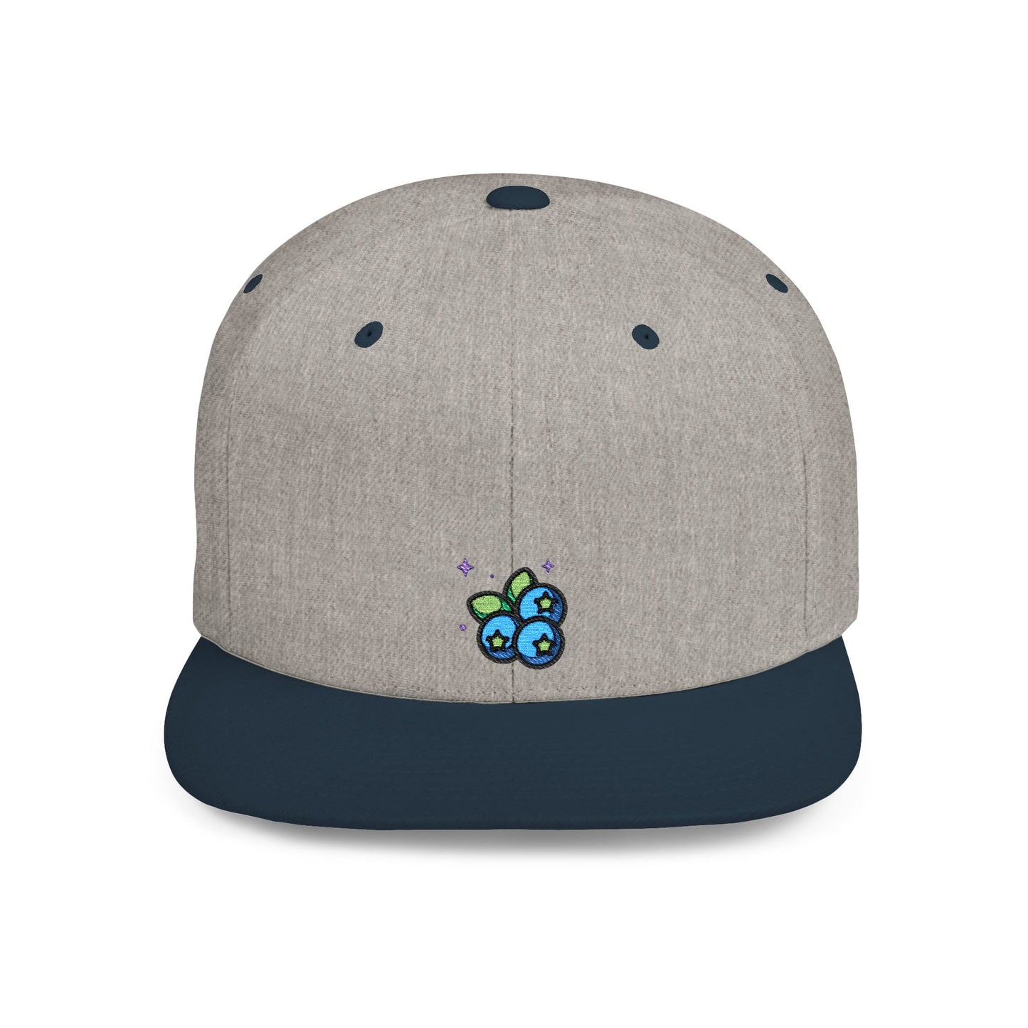 Icons Embroidered Blue Berries Flat Bill Snapback – Lightweight, Custom Fit, Premium Quality