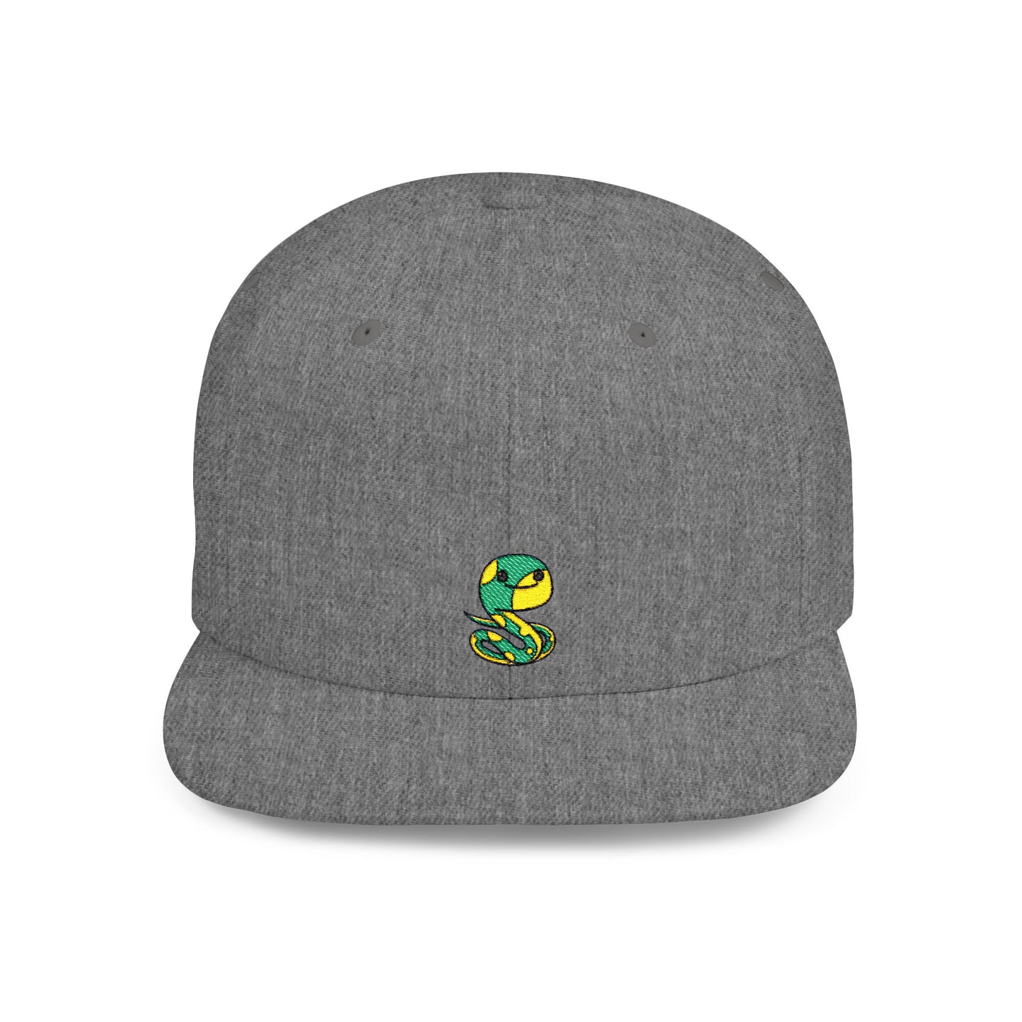 Icons Embroidered Snake Green Yellow Flat Bill Snapback – Lightweight, Custom Fit, Premium Quality