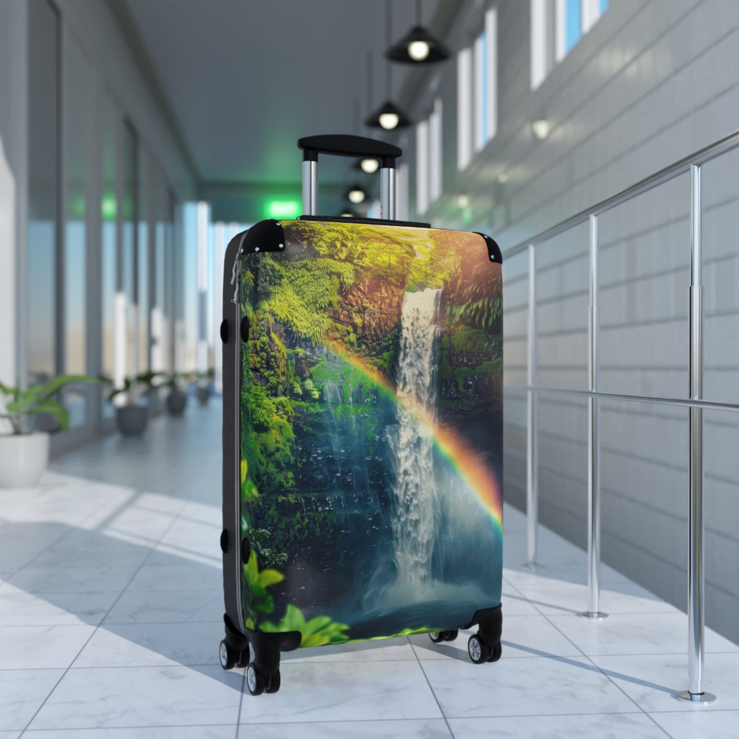 Nature Waterfall Vibrant Art Carry-On Suitcase - Stylish Luggage for Travelers