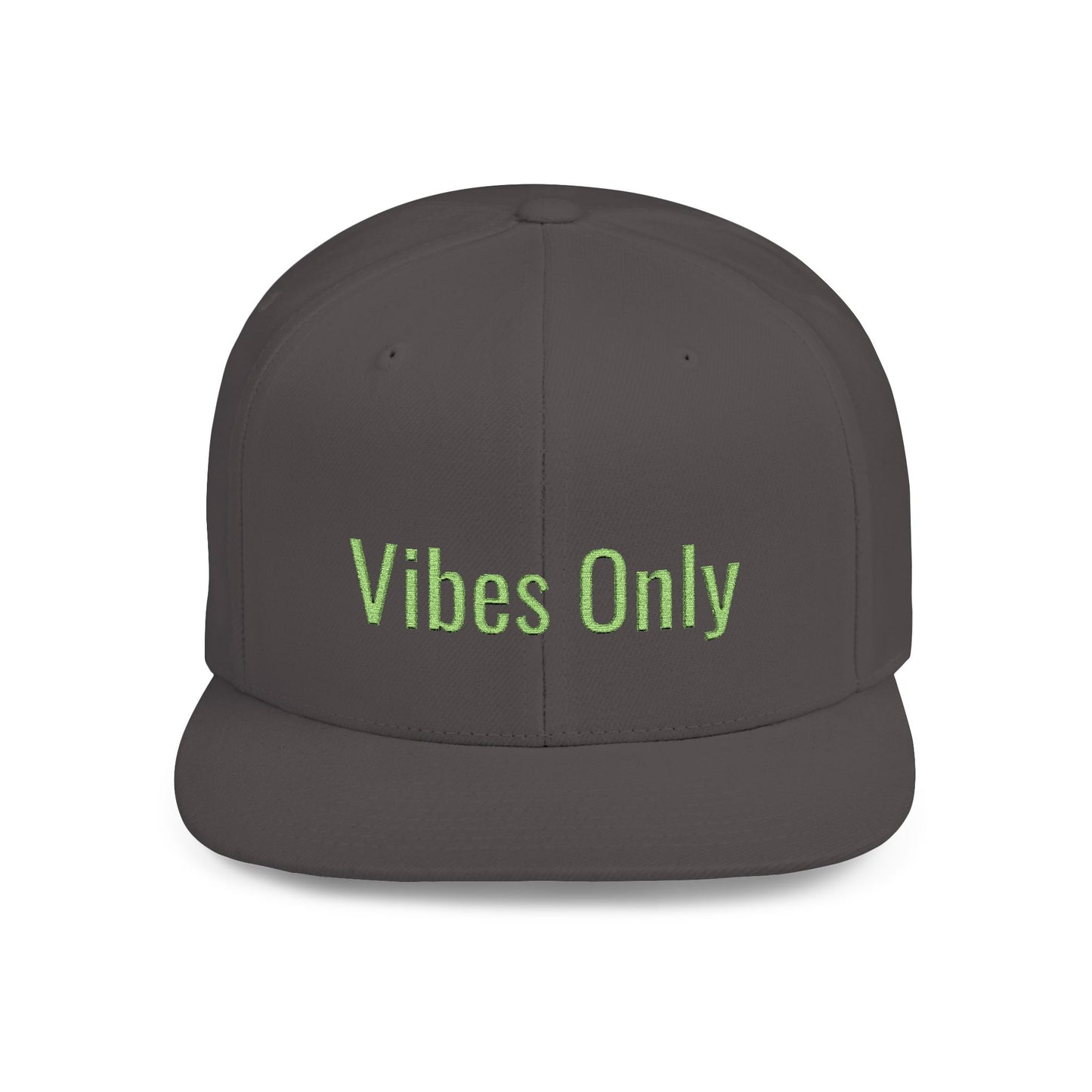 Text Vibes Only Flat Bill Snapback – Lightweight, Custom Fit, Premium Quality