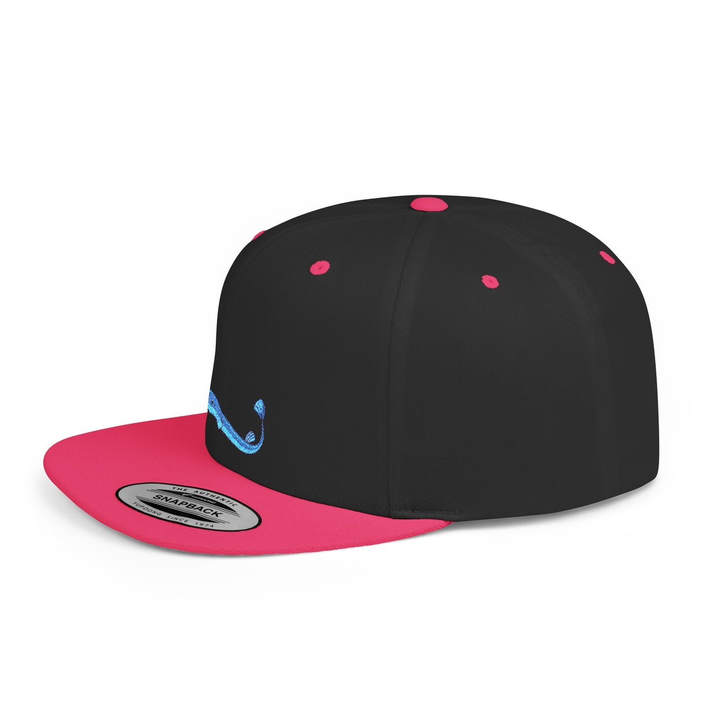 Icons Embroidered Eel Fish Flat Bill Snapback – Lightweight, Custom Fit, Premium Quality