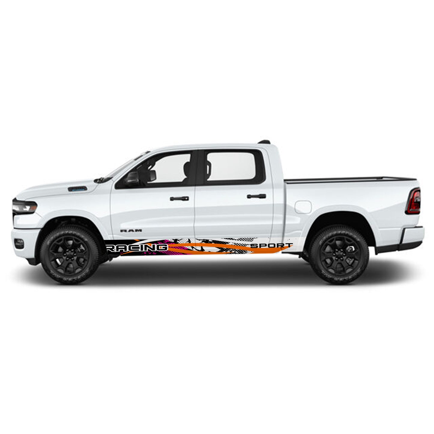 Racing Pink Panel Graphic Decal Kit (Left & Right Sides) - High Quality Vinyl for Trucks & SUVs