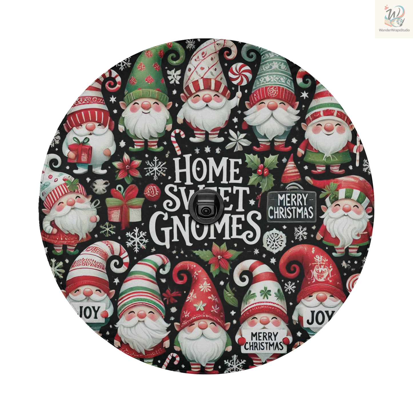 Home Sweet Gnomes Spare Tire Cover – Waterproof UV Resistant Protector with Camera Hole