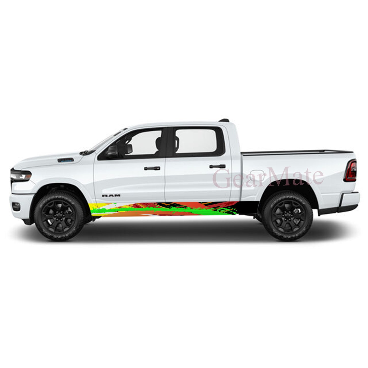 Sport Paint Green Rocker Panel Graphic Decal Kit (Left & Right Sides) - High Quality Vinyl for Trucks & SUVs