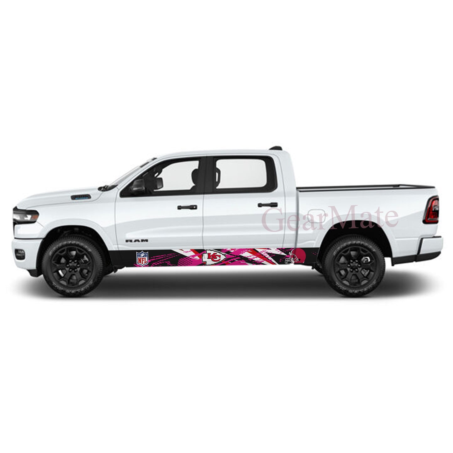 NFL Kansas City Chiefs Rocker Panel Graphic Decal Kit (Left & Right Sides) - High Quality Vinyl for Trucks & SUVs