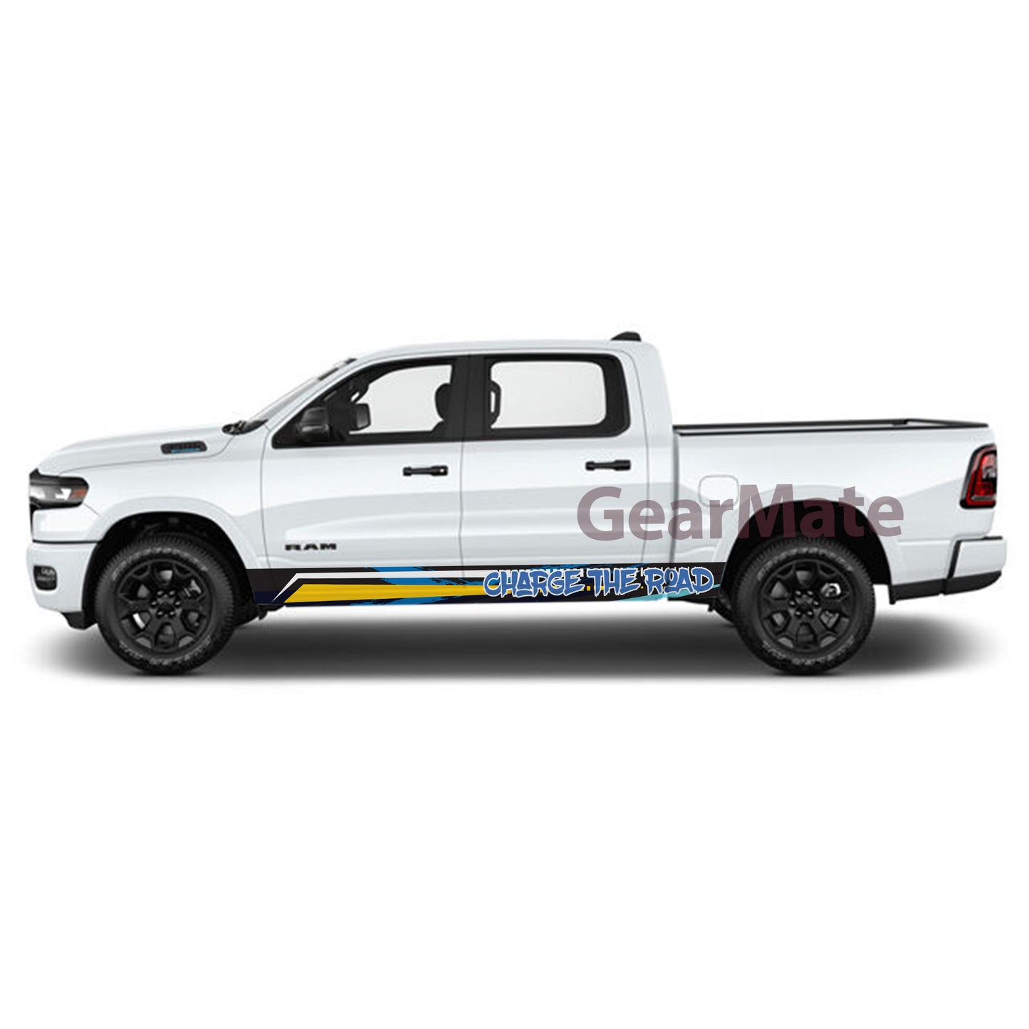 Charge the Road Rocker Panel Graphic Decal Kit (Left & Right Sides) - High Quality Vinyl for Trucks & SUVs