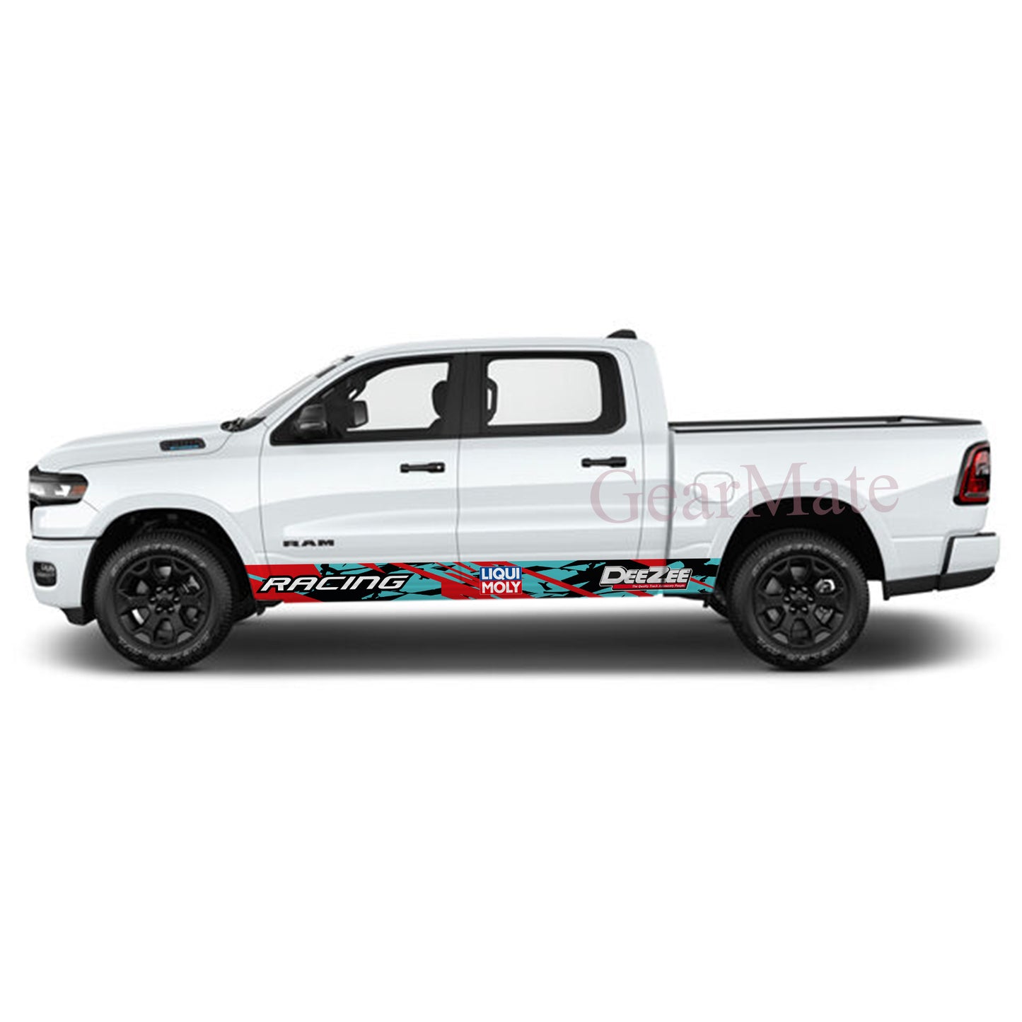 Racing Green Liqui Moly Rocker Panel Graphic Decal Kit (Left & Right Sides) - High Quality Vinyl for Trucks & SUVs