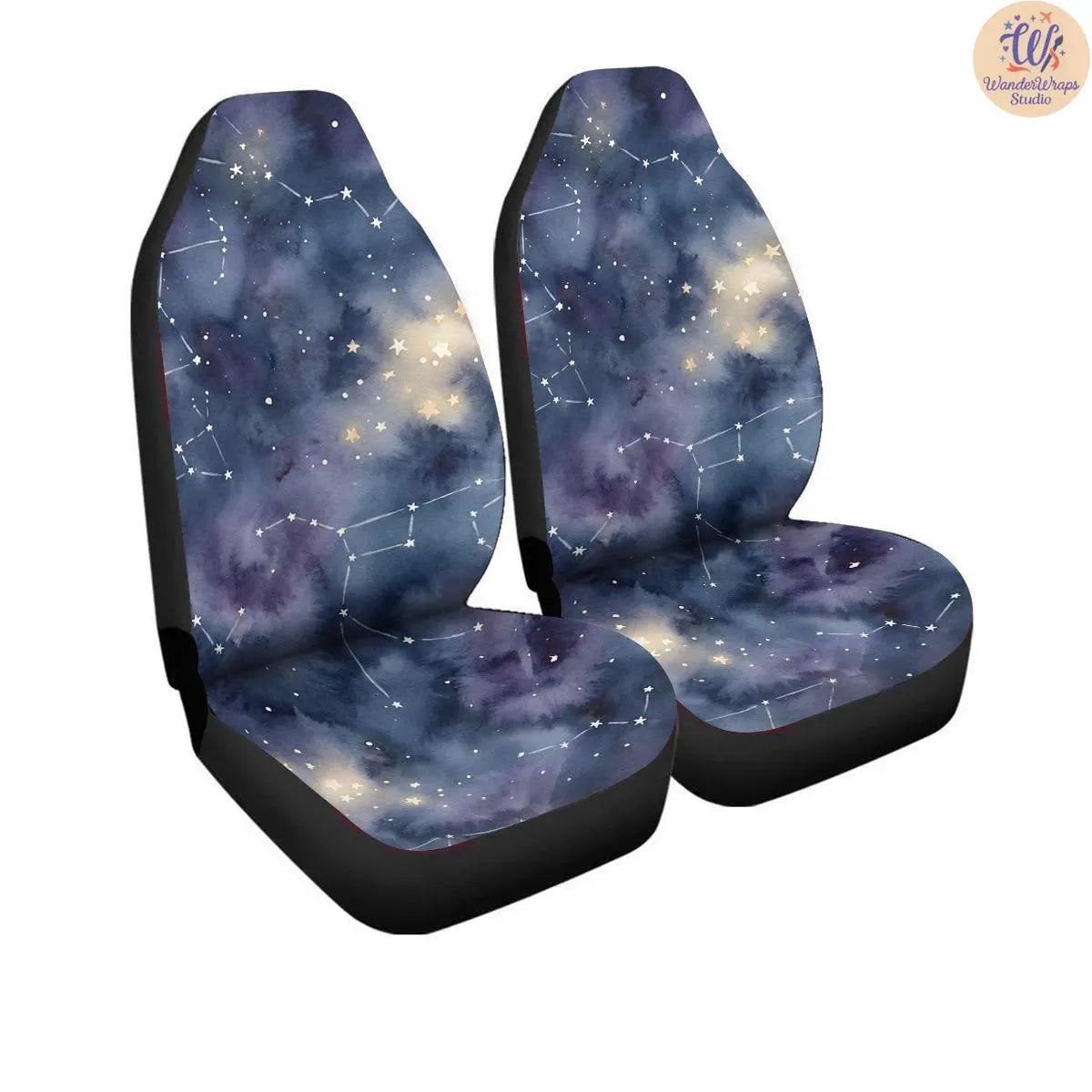 Watercolor Galaxy Dream Pattern Car Seat Covers – High Quality Graphic and Polar Fleece Protector Set