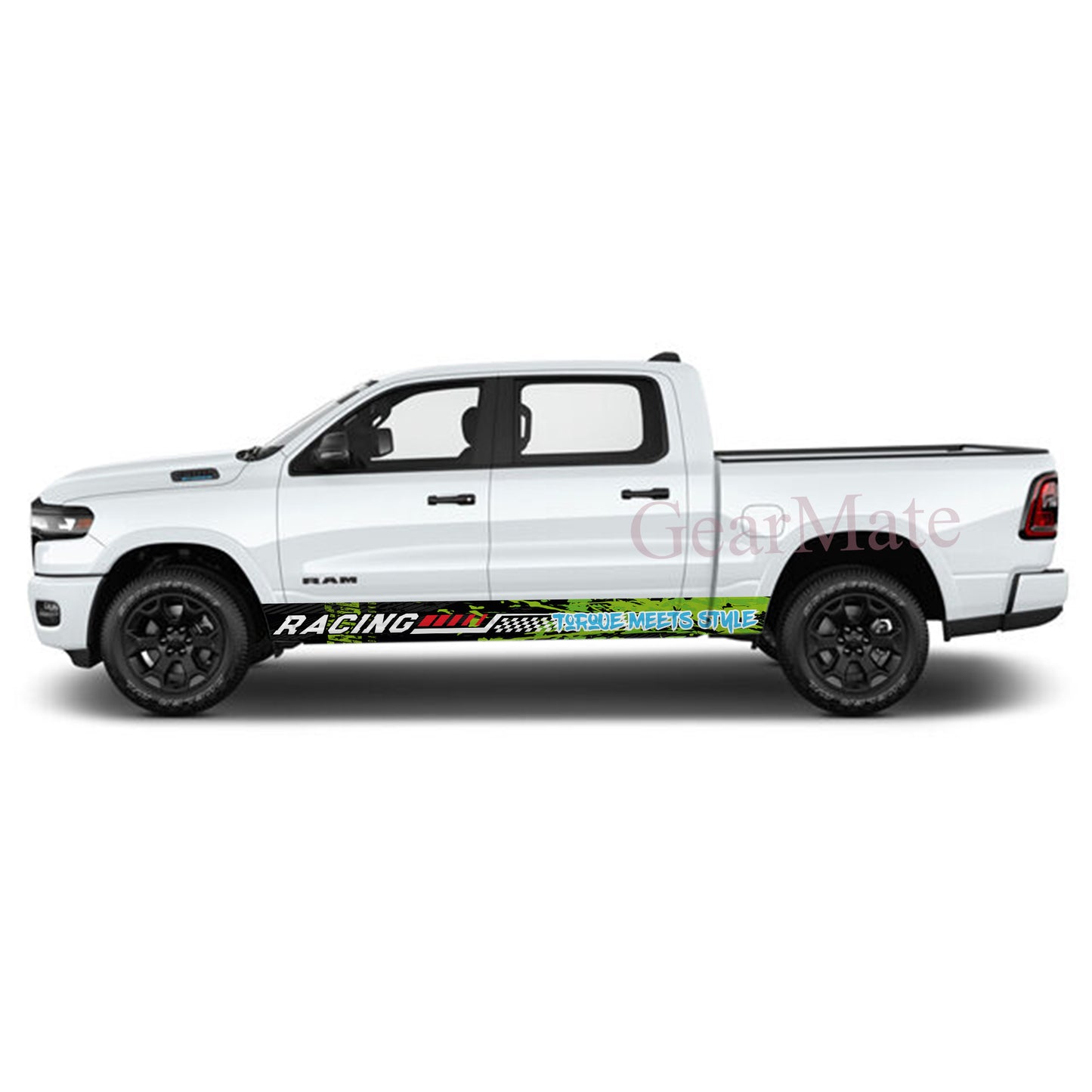Torque Meets Style Rocker Panel Graphic Decal Kit (Left & Right Sides) - High Quality Vinyl for Trucks & SUVs
