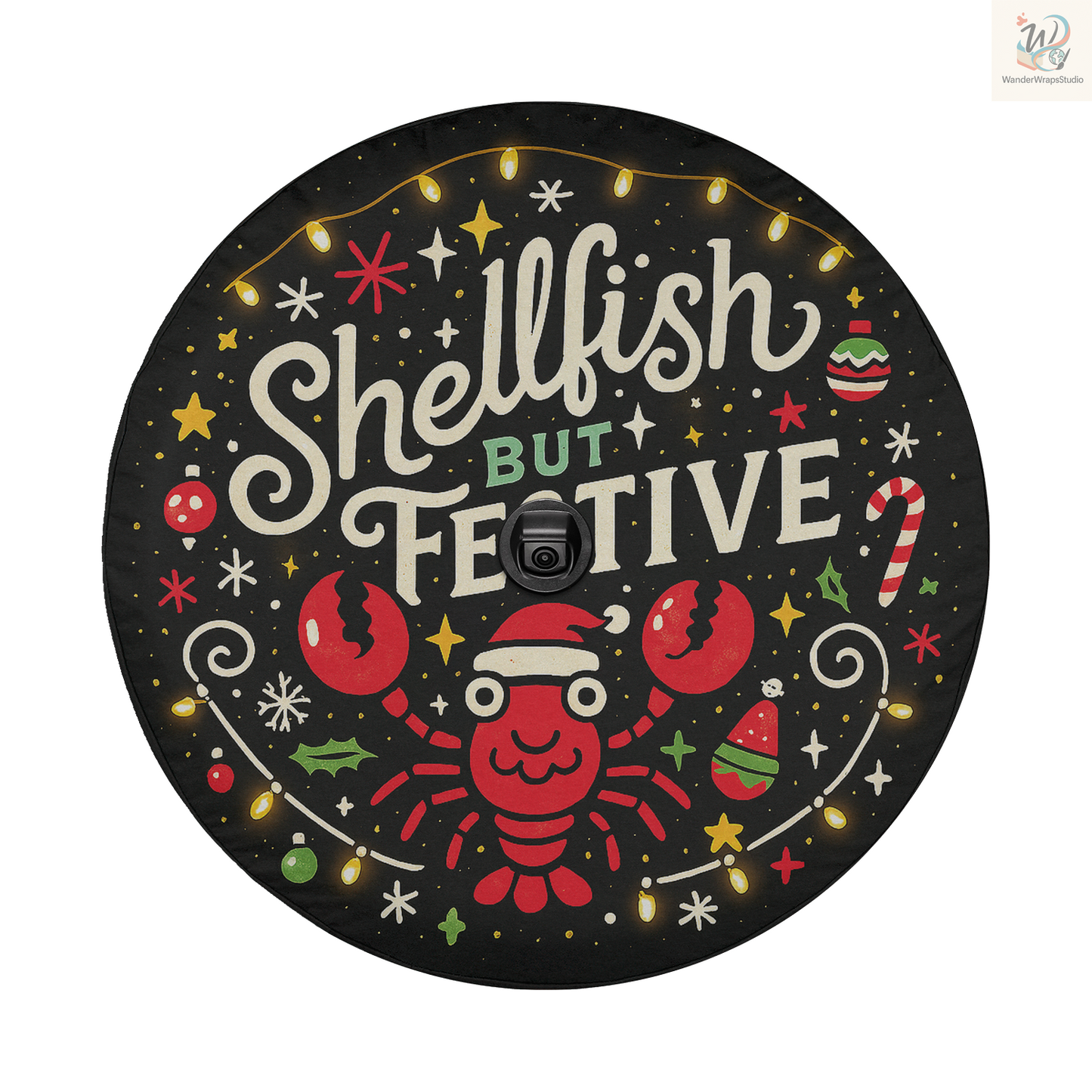 Shellfish But Festive Spare Tire Cover – Waterproof UV Resistant Protector with Camera Hole