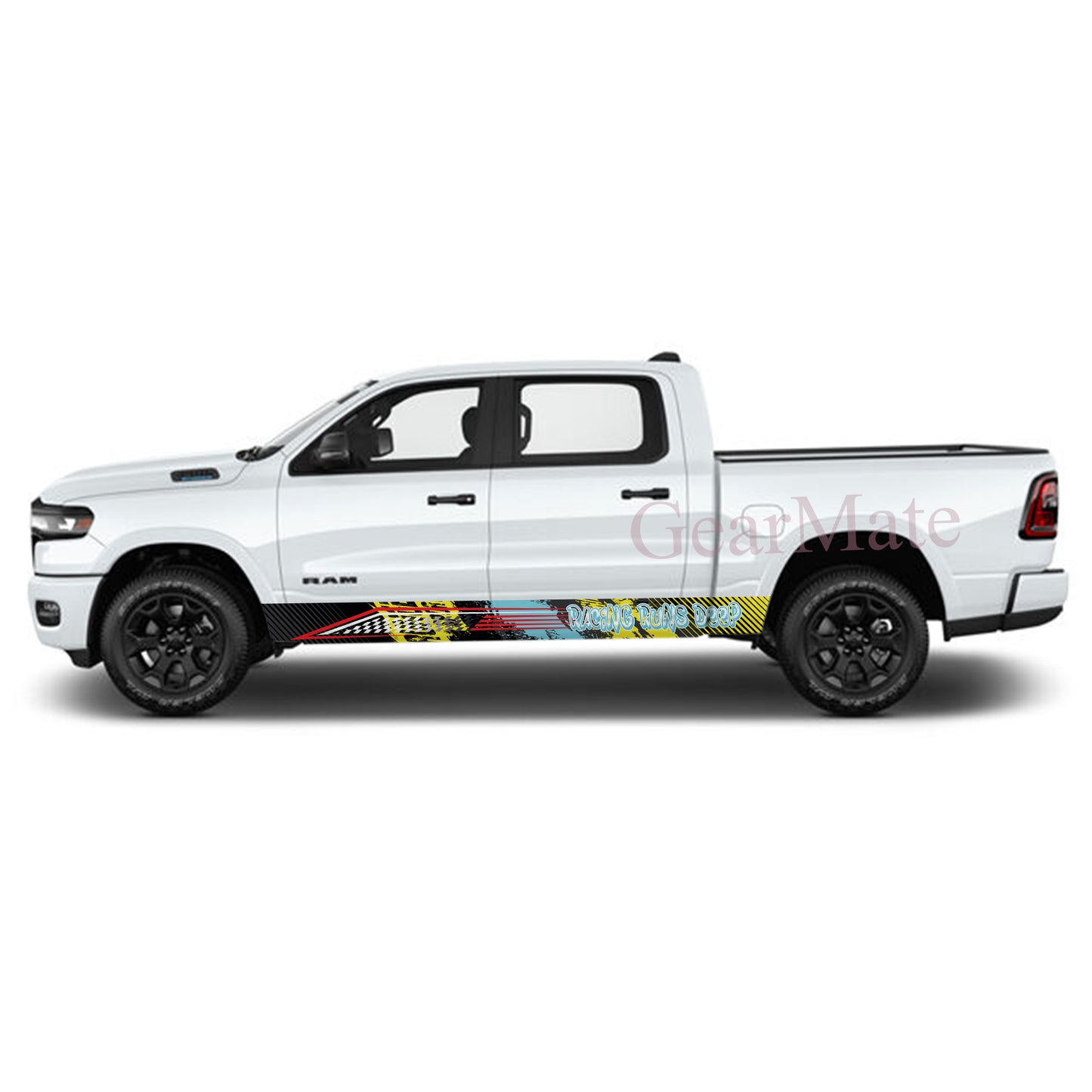 Built for Battle Rocker Panel Graphic Decal Kit (Left & Right Sides) - High Quality Vinyl for Trucks & SUVs