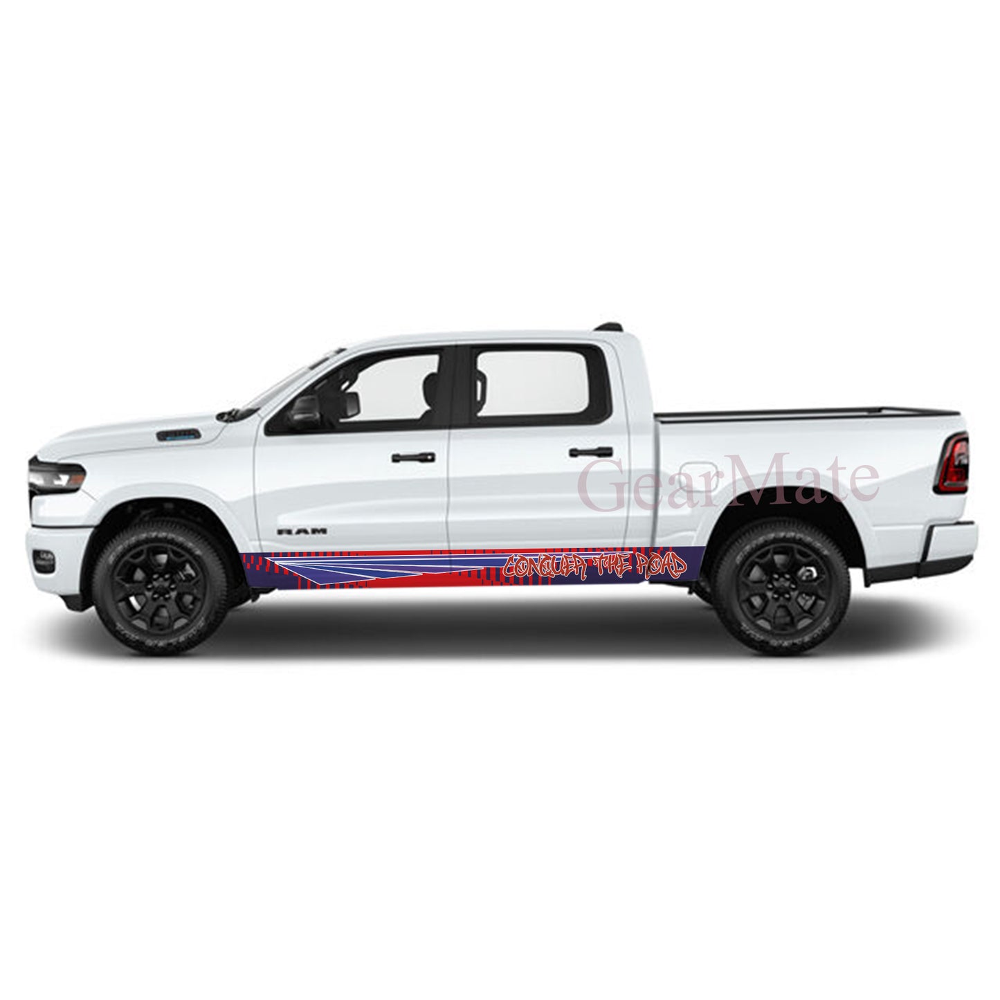 Conquer The Road Rocker Panel Graphic Decal Kit (Left & Right Sides) - High Quality Vinyl for Trucks & SUVs