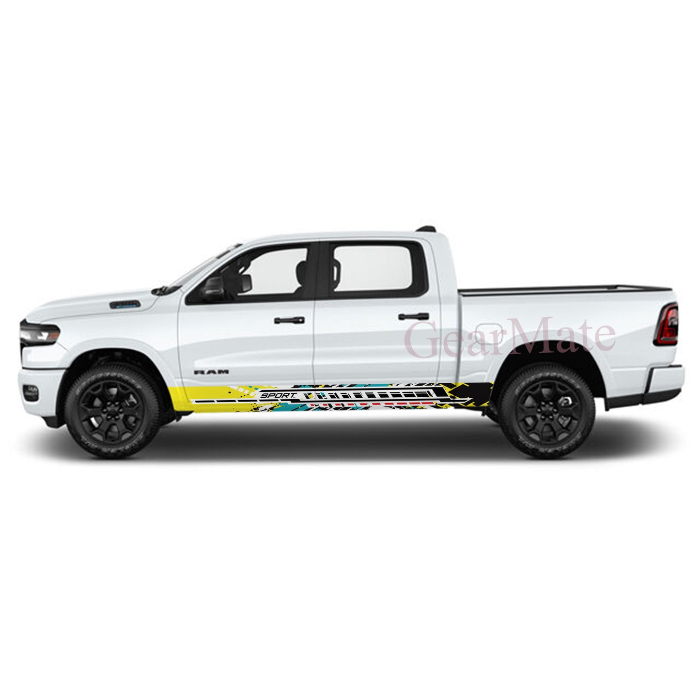 Sport YBlue Rocker Panel Graphic Decal Kit (Left & Right Sides) - High Quality Vinyl for Trucks & SUVs