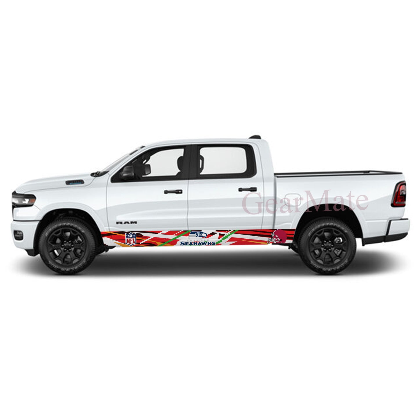 NFL Seattle Seahawks Rocker Panel Graphic Decal Kit (Left & Right Sides) - High Quality Vinyl for Trucks & SUVs
