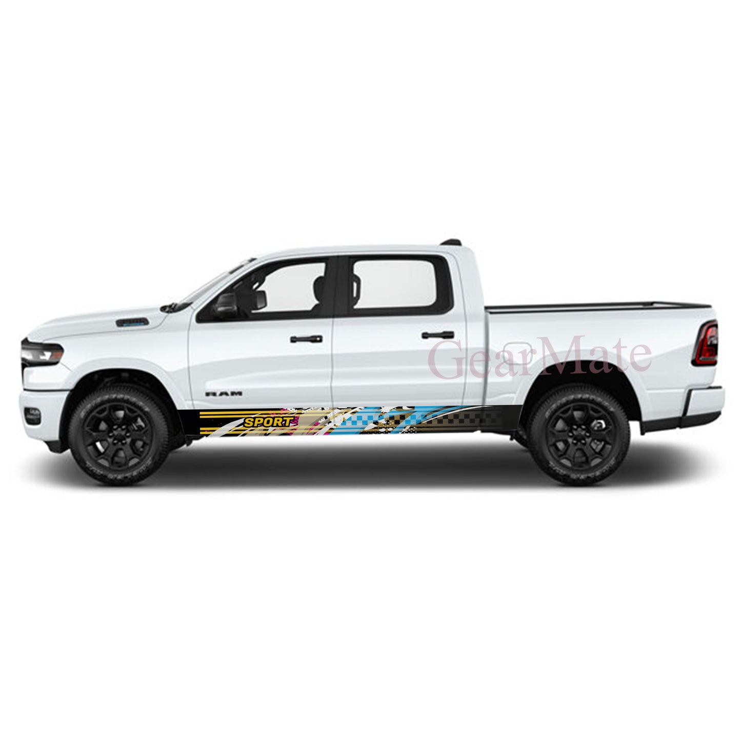 Sport Art Blue Pink Panel Graphic Decal Kit (Left & Right Sides) - High Quality Vinyl for Trucks & SUVs