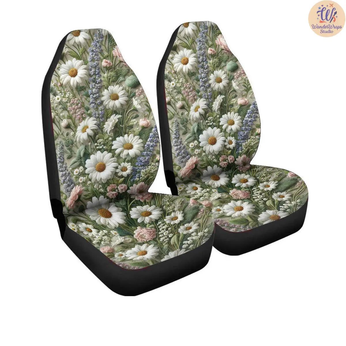 Cottage Garden Car Seat Covers – High Quality Graphic and Polar Fleece Protector Set