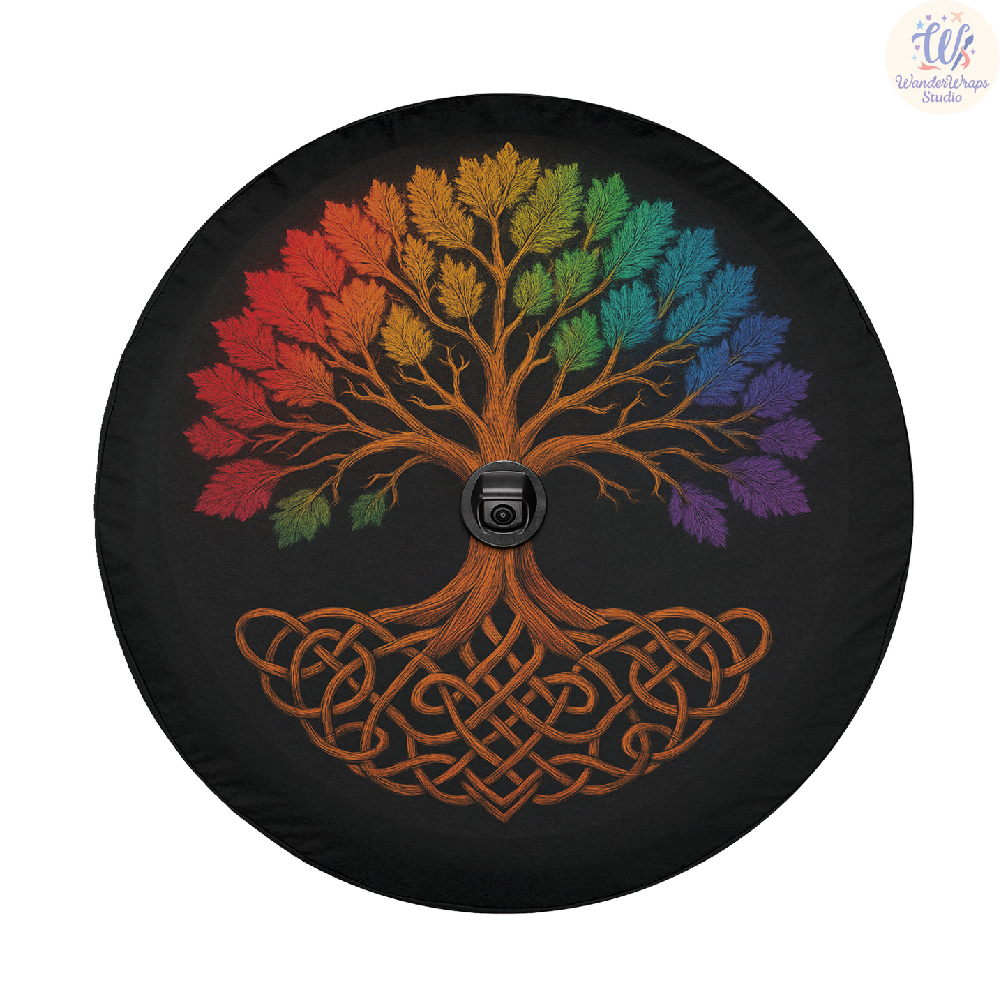 Tree of Life Spare Tire Cover – Waterproof UV Resistant Protector with Camera Hole