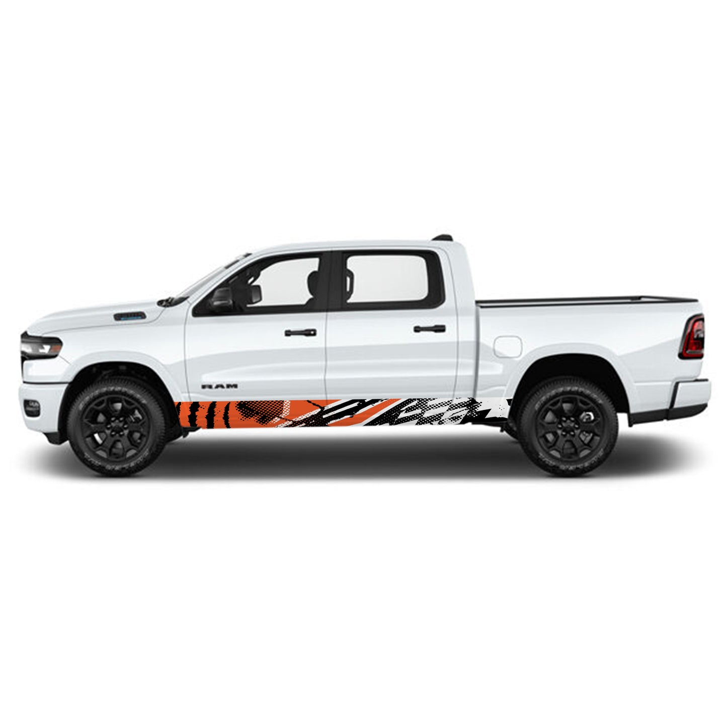 Claw Orange Rocker Panel Graphic Decal Kit (Left & Right Sides) - High Quality Vinyl for Trucks & SUVs