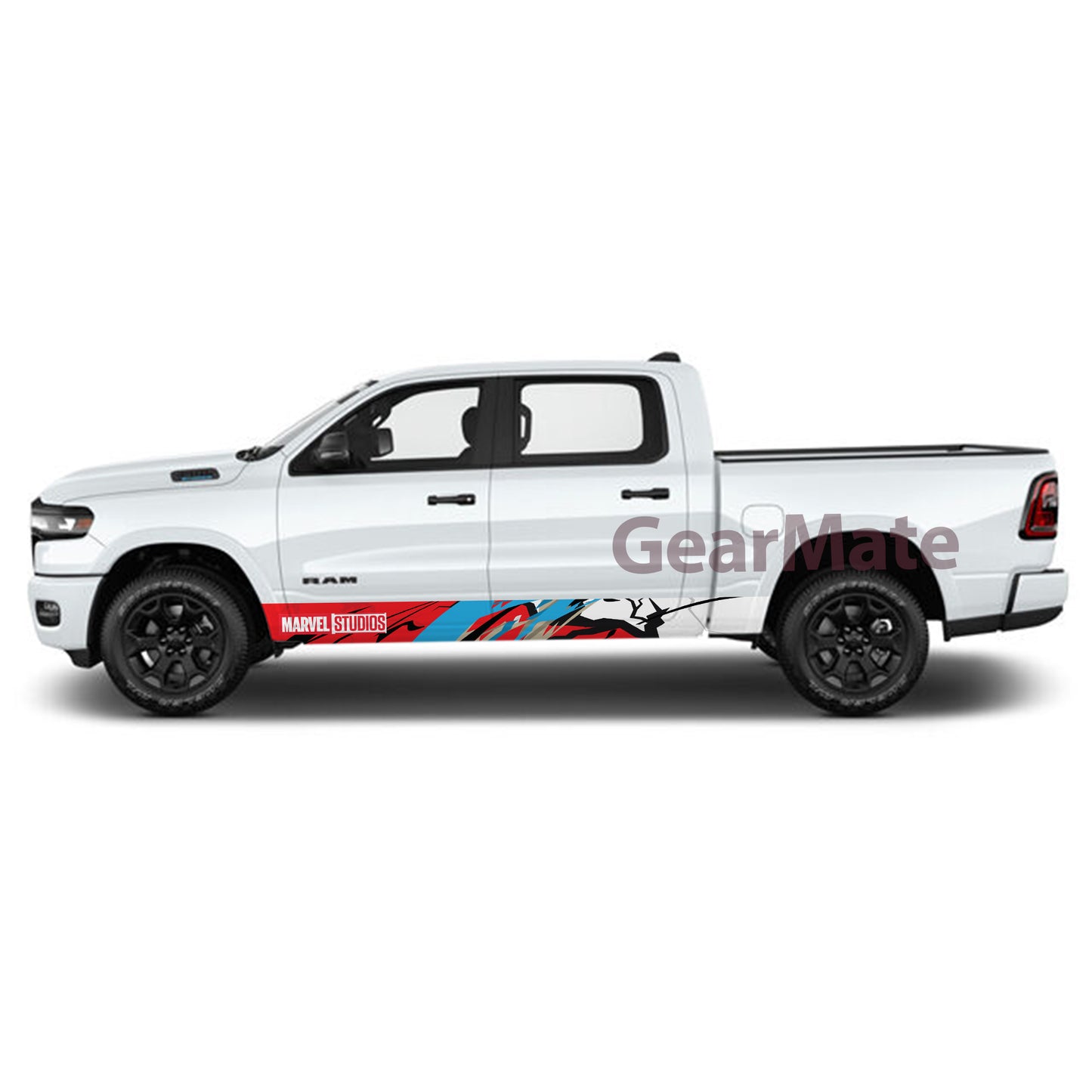 Racing Blue RB Marvel Rocker Panel Graphic Decal Kit (Left & Right Sides) - High Quality Vinyl for Trucks & SUVs