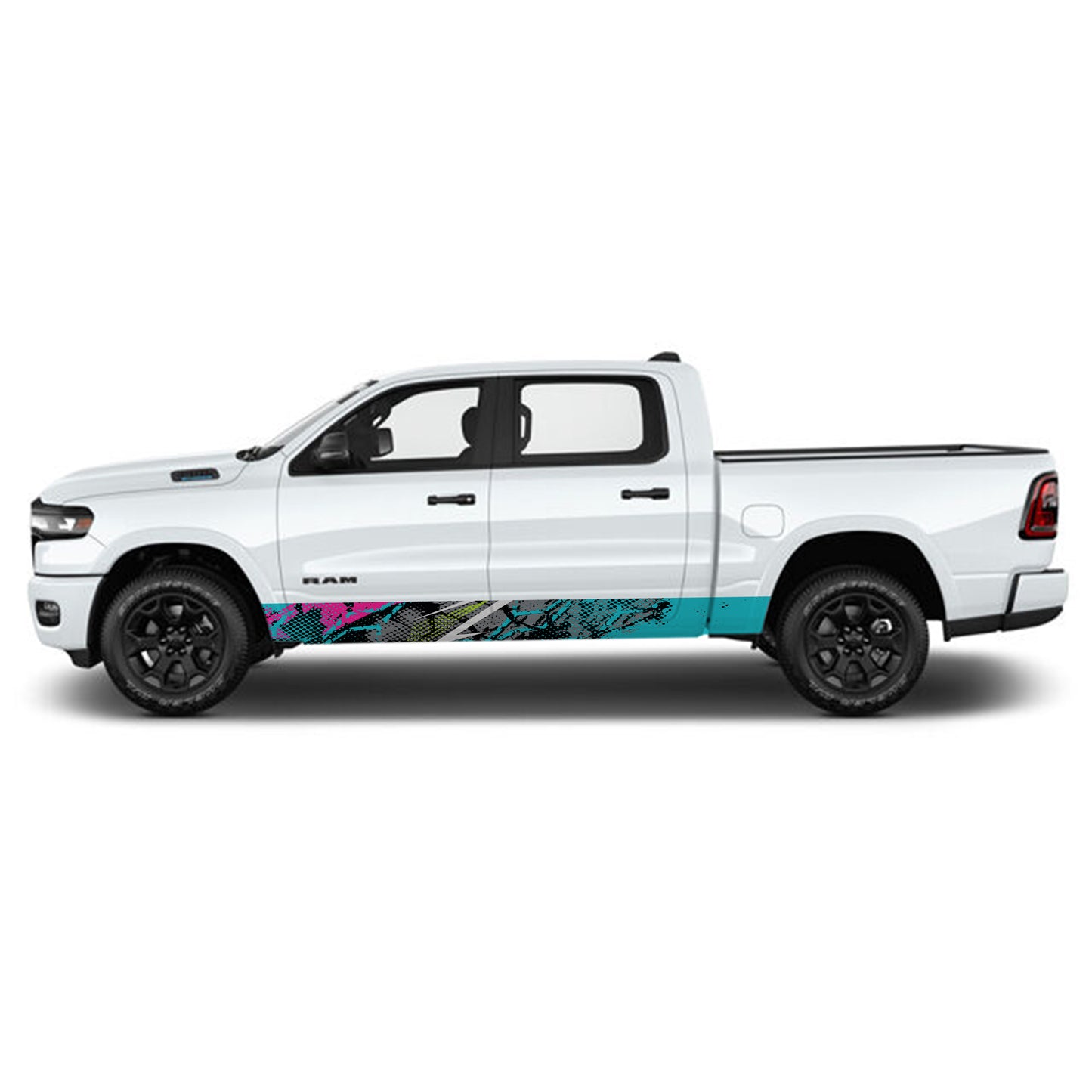 Speed Light Blue Rocker Panel Graphic Decal Kit (Left & Right Sides) - High Quality Vinyl for Trucks & SUVs