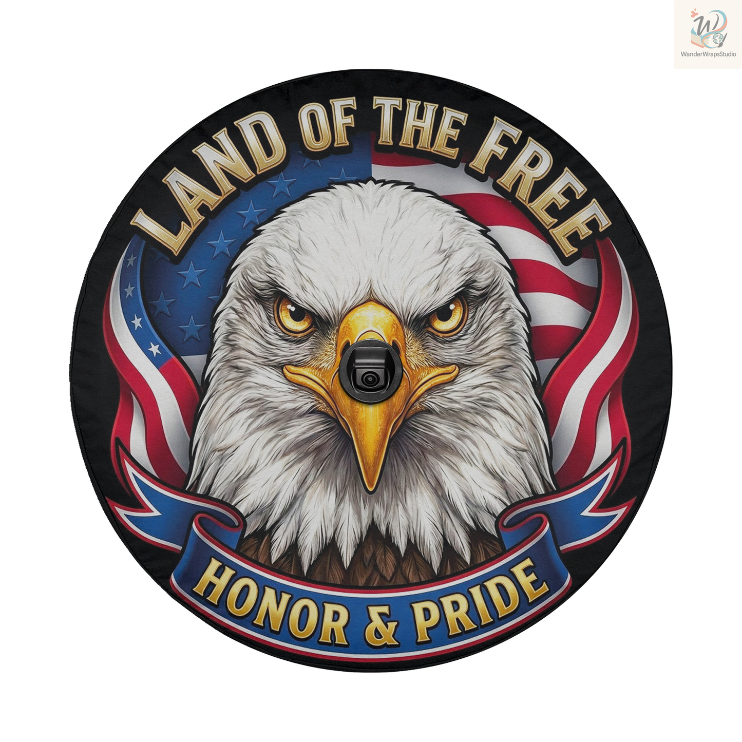 Land Of Free Spare Tire Cover – Waterproof UV Resistant Protector with Camera Hole