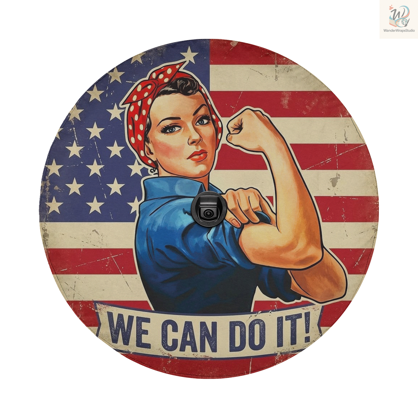 We Can Do It Spare Tire Cover – Waterproof UV Resistant Protector with Camera Hole