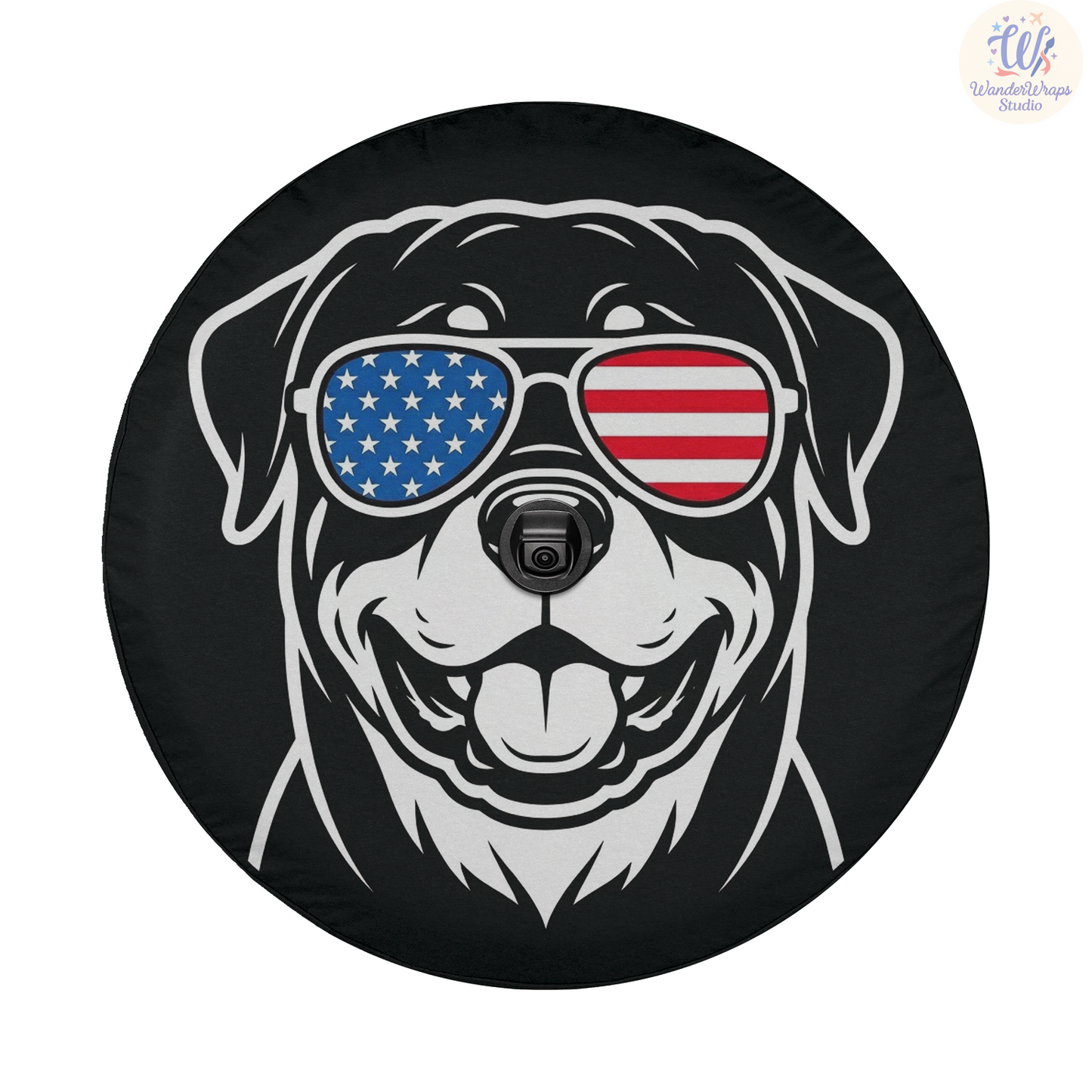 Rottweiller Spare Tire Cover – Waterproof UV Resistant Protector with Camera Hole