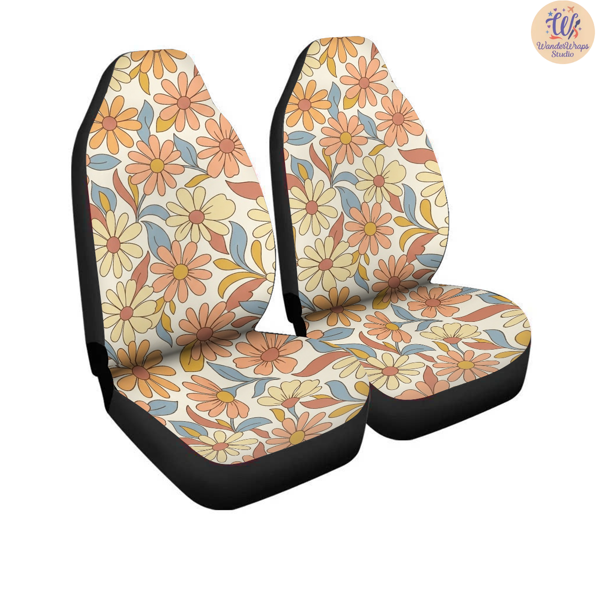 Desert Bloom ’72 Car Seat Covers – High Quality Graphic and Polar Fleece Protector Set