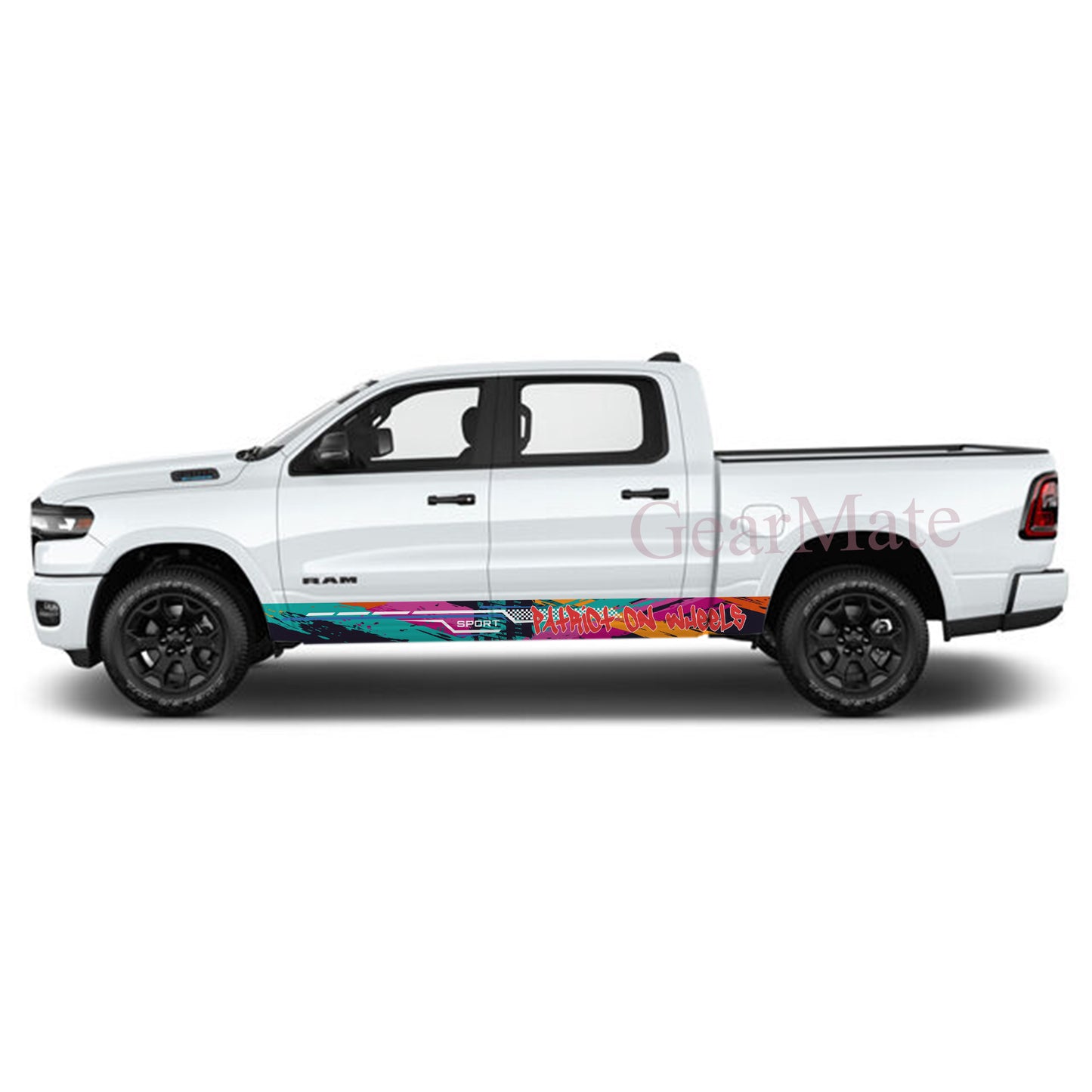 Patriot On Wheels Rocker Panel Graphic Decal Kit (Left & Right Sides) - High Quality Vinyl for Trucks & SUVs
