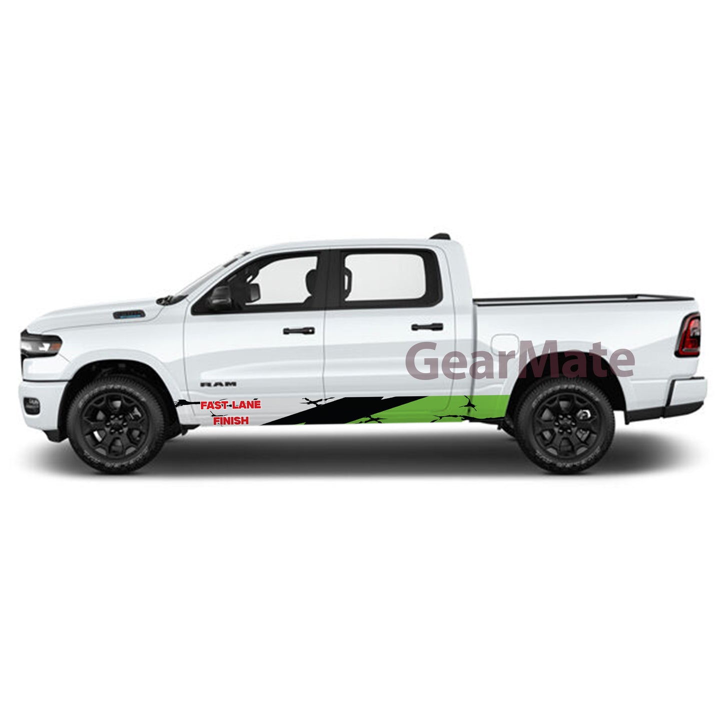 Fast Lane Finish Rocker Panel Graphic Decal Kit (Left & Right Sides) - High Quality Vinyl for Trucks & SUVs