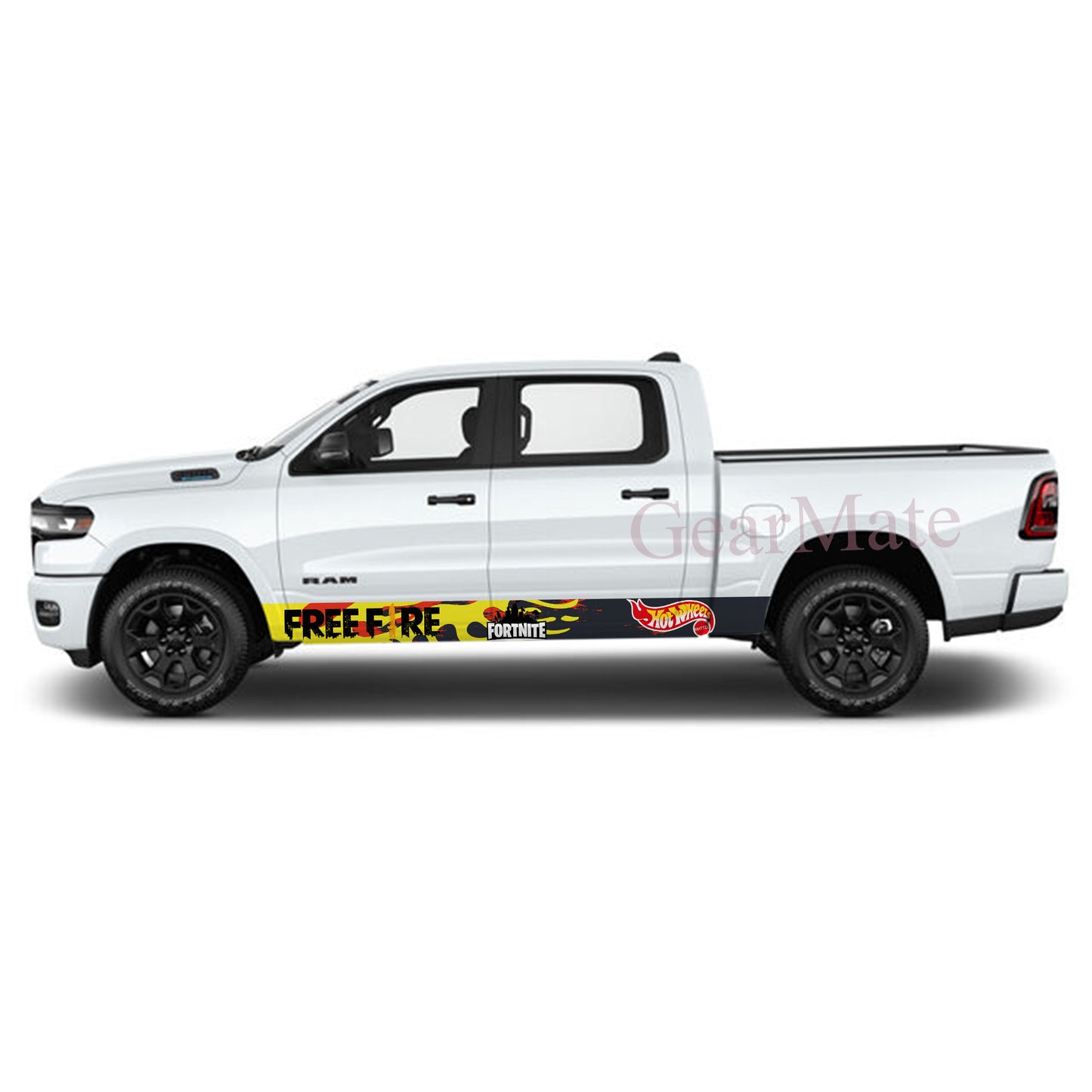 Fortnite Games Rocker Panel Graphic Decal Kit (Left & Right Sides) - High Quality Vinyl for Trucks & SUVs